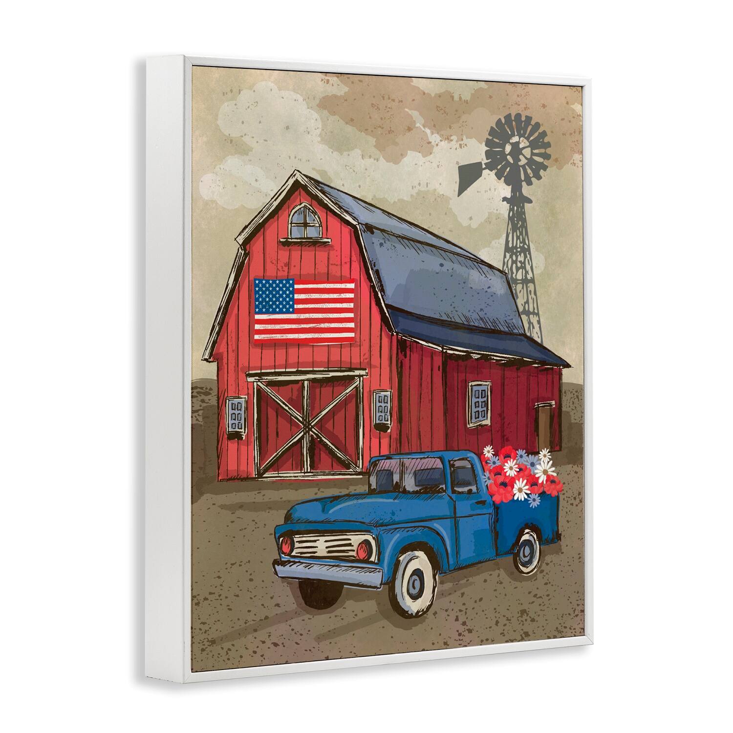 Stupell Industries Vintage Americana Barn Framed Giclee Art