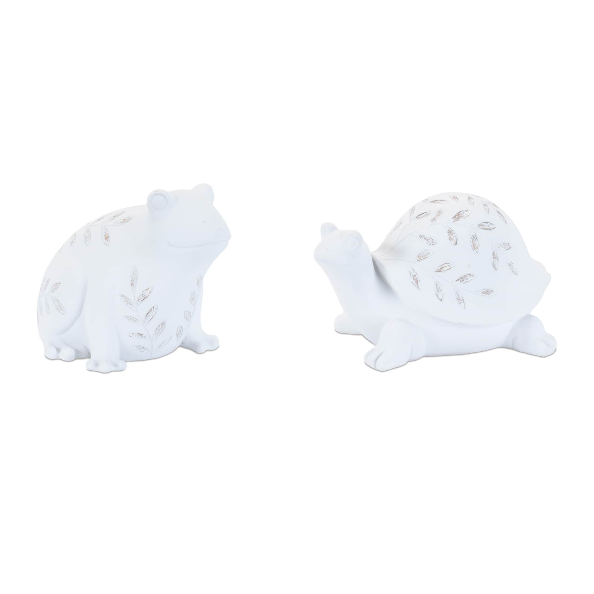 Etched Frog & Turtle Figurine Set