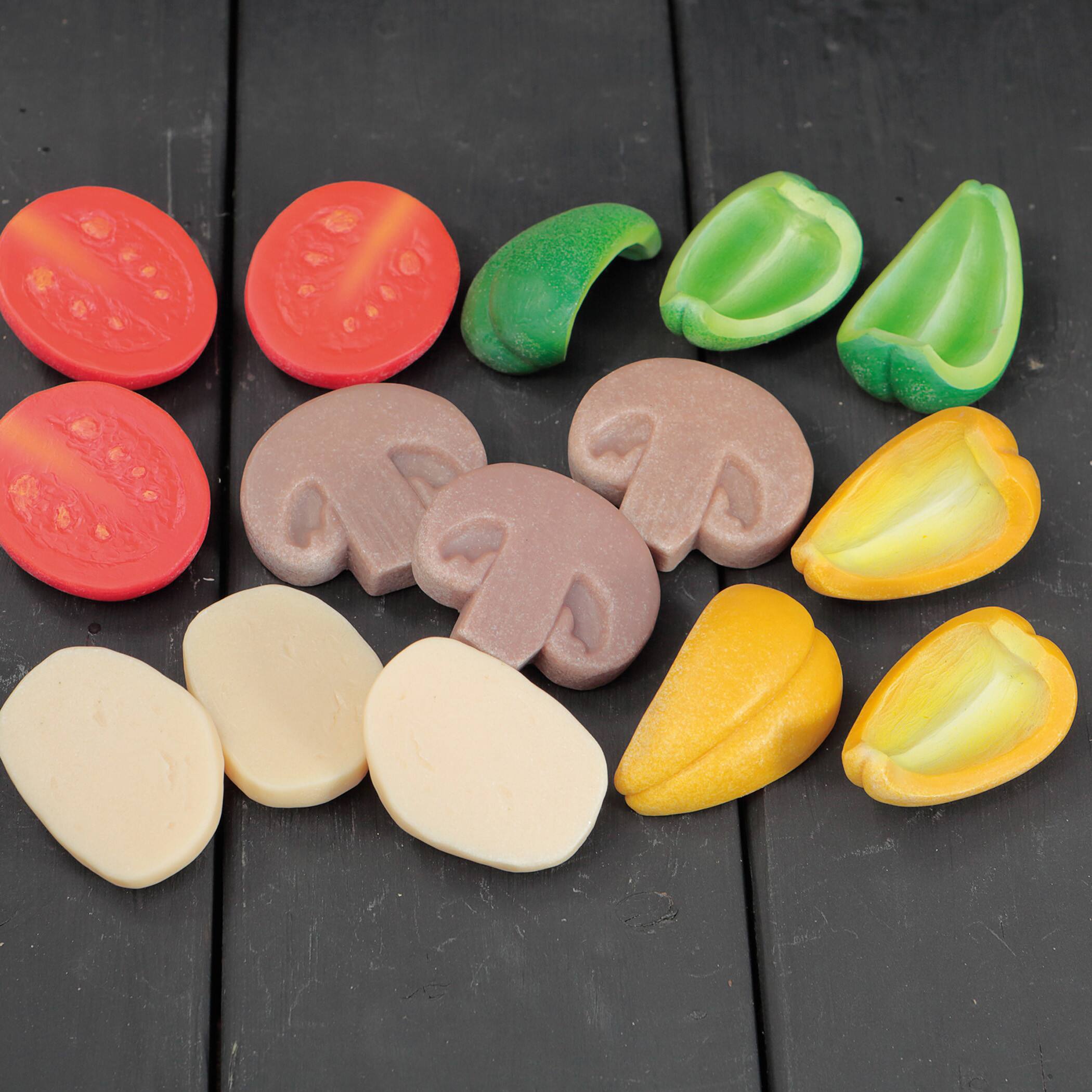 Yellow Door 2" Pizza Toppings Sensory Play Stones Set