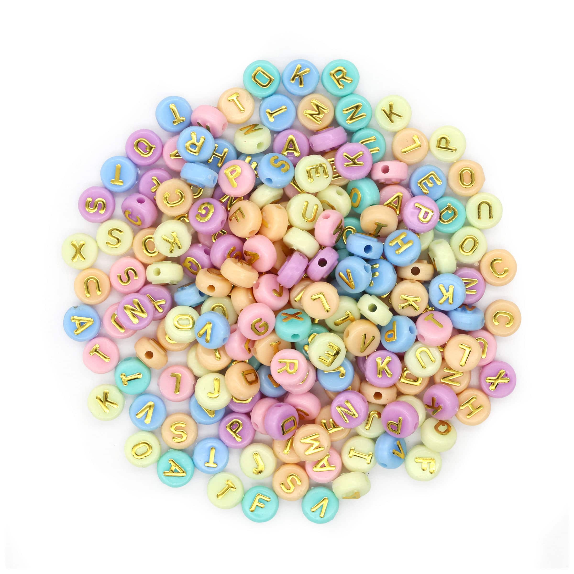 9.5mm Pastel Round Plastic Alphabet Beads, 400ct. by Bead Landing™