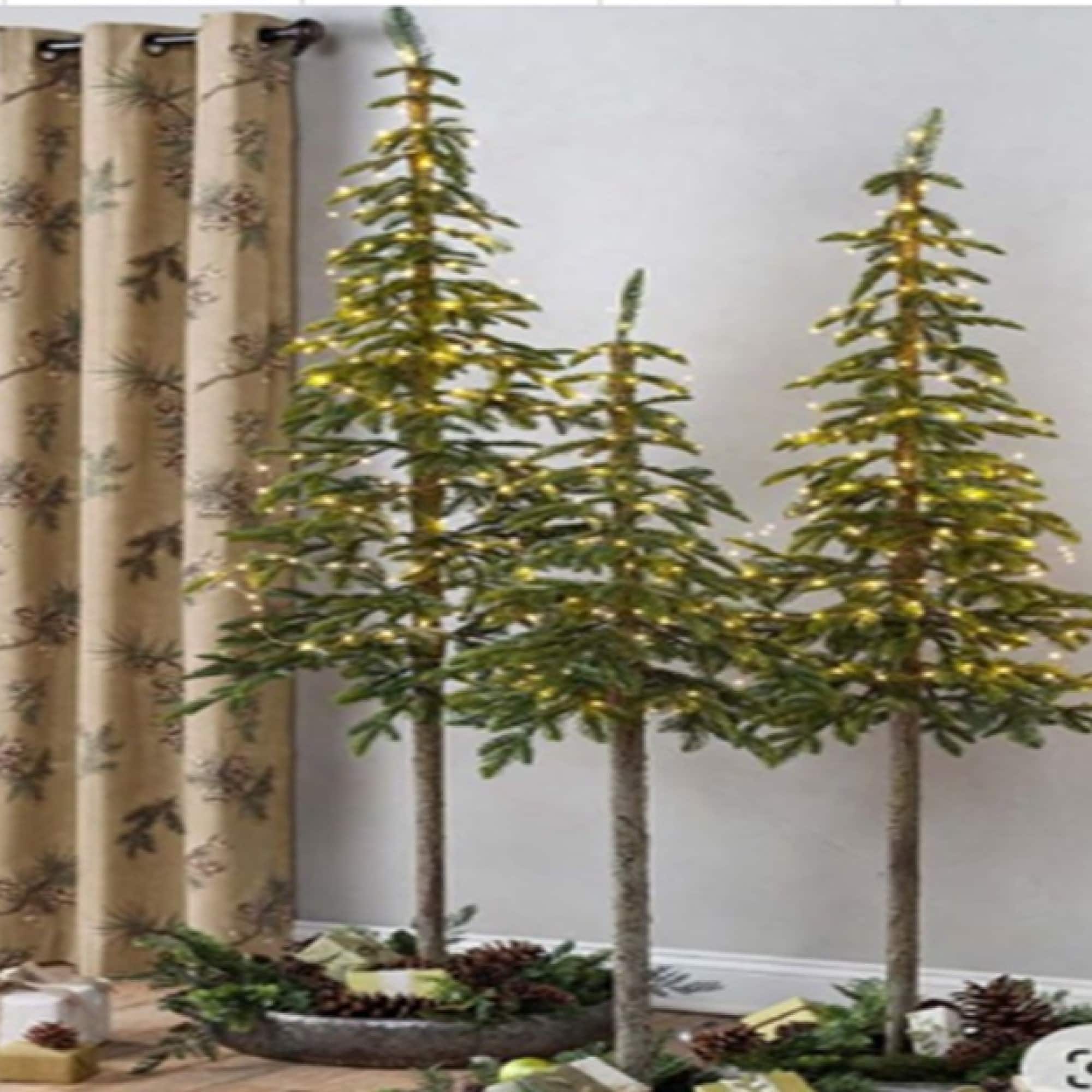 6ft. Pre-Lit Medium Alpine Artificial Christmas Tree, Clear LED Lights