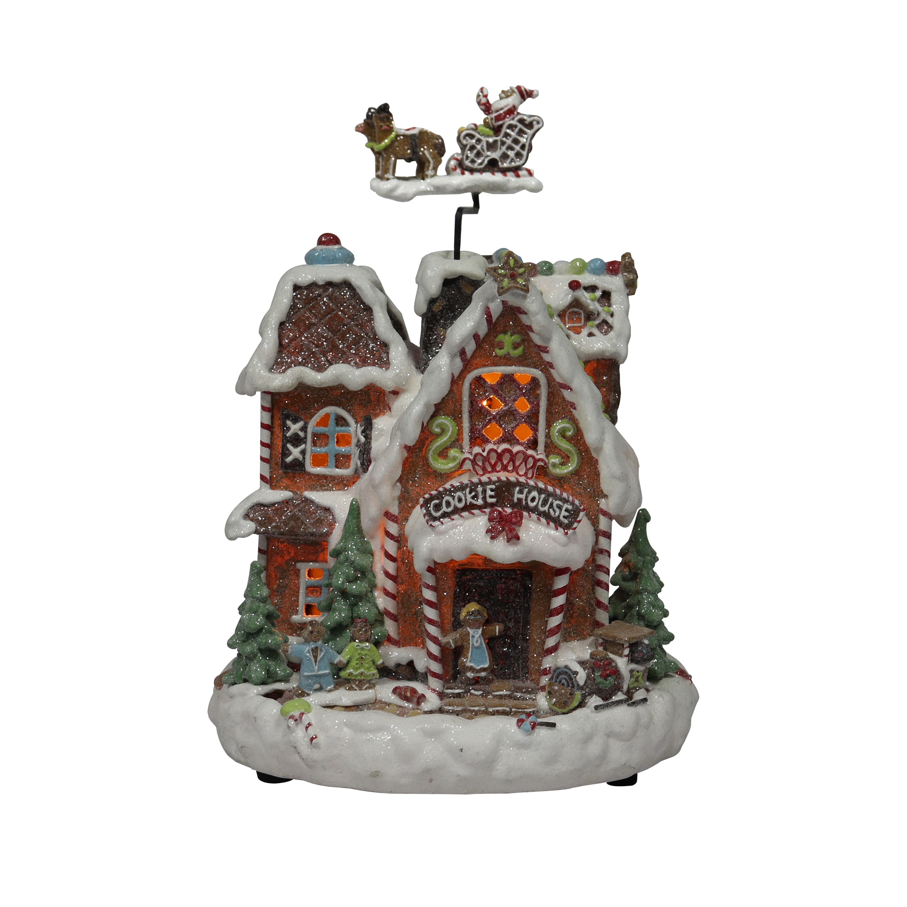 11" Animated Gingerbread Cookie House