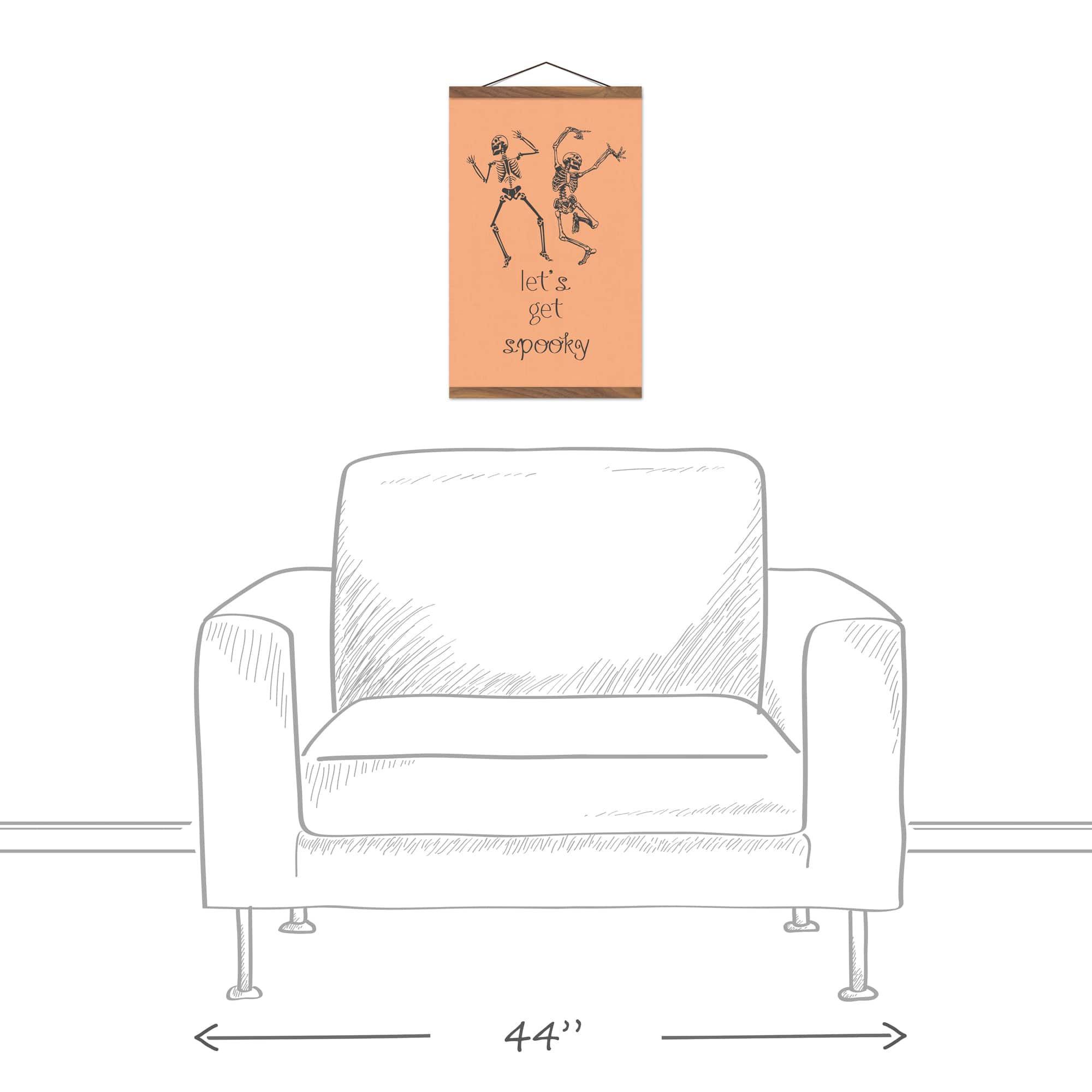 Let's Get Spooky 12" x 18" Teak Hanging Canvas