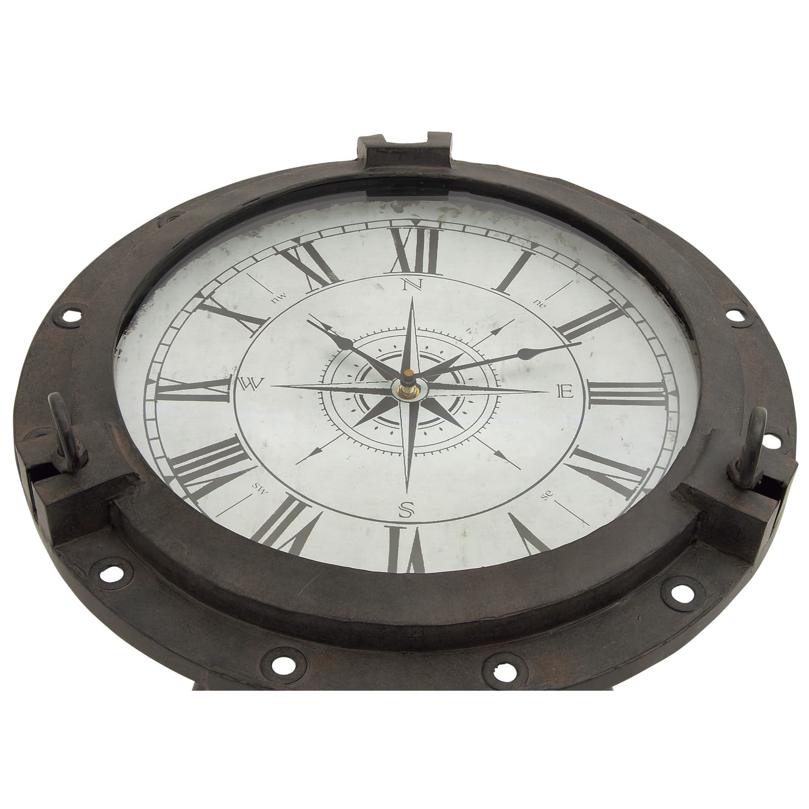 24" Black Metal Industrial Standing Clock Accent