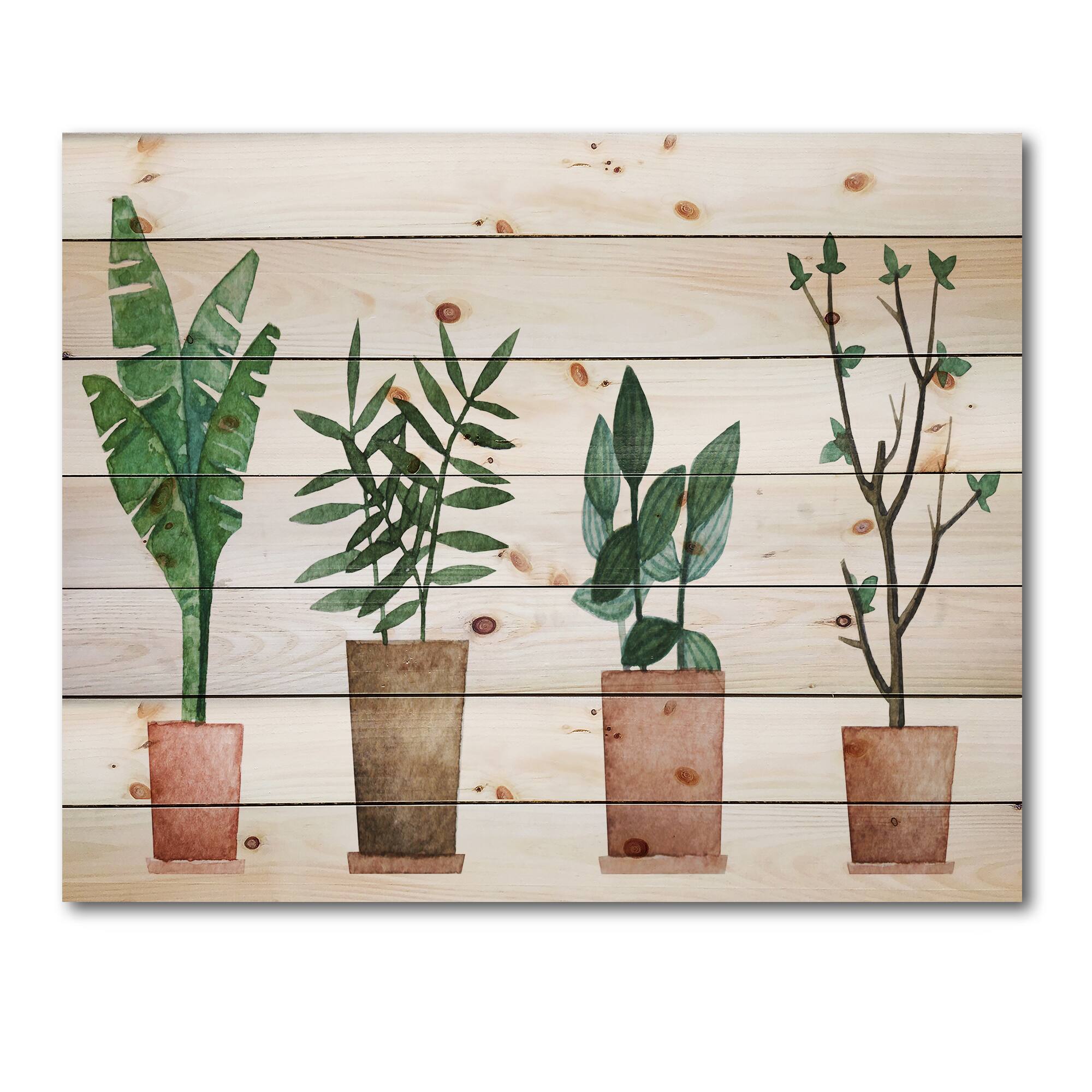 Designart - Duo of Potted Flowers House Plants