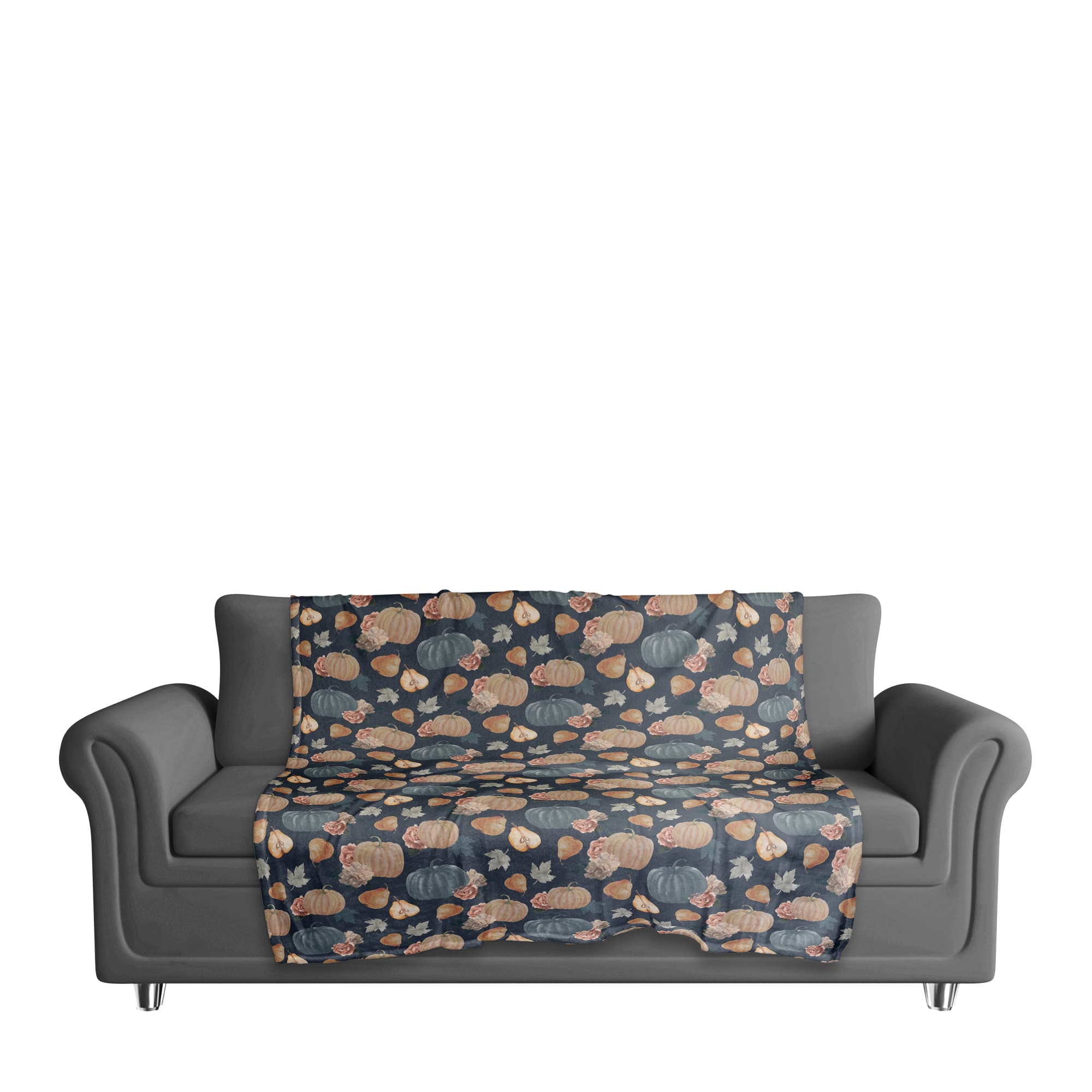 Sweet Harvest Pattern Blue Coral Fleece Blanket