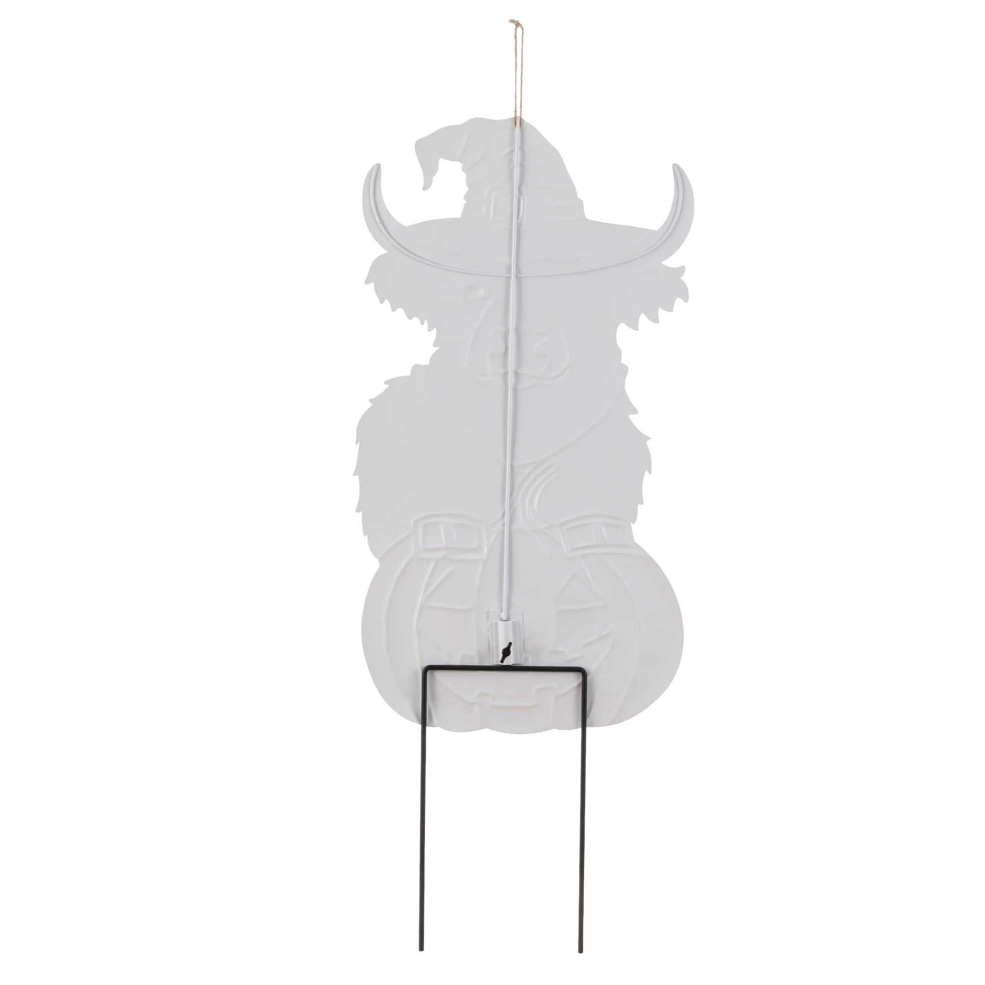 Glitzhome® 30" Halloween Metal Painted Highland Cow Yard Stake