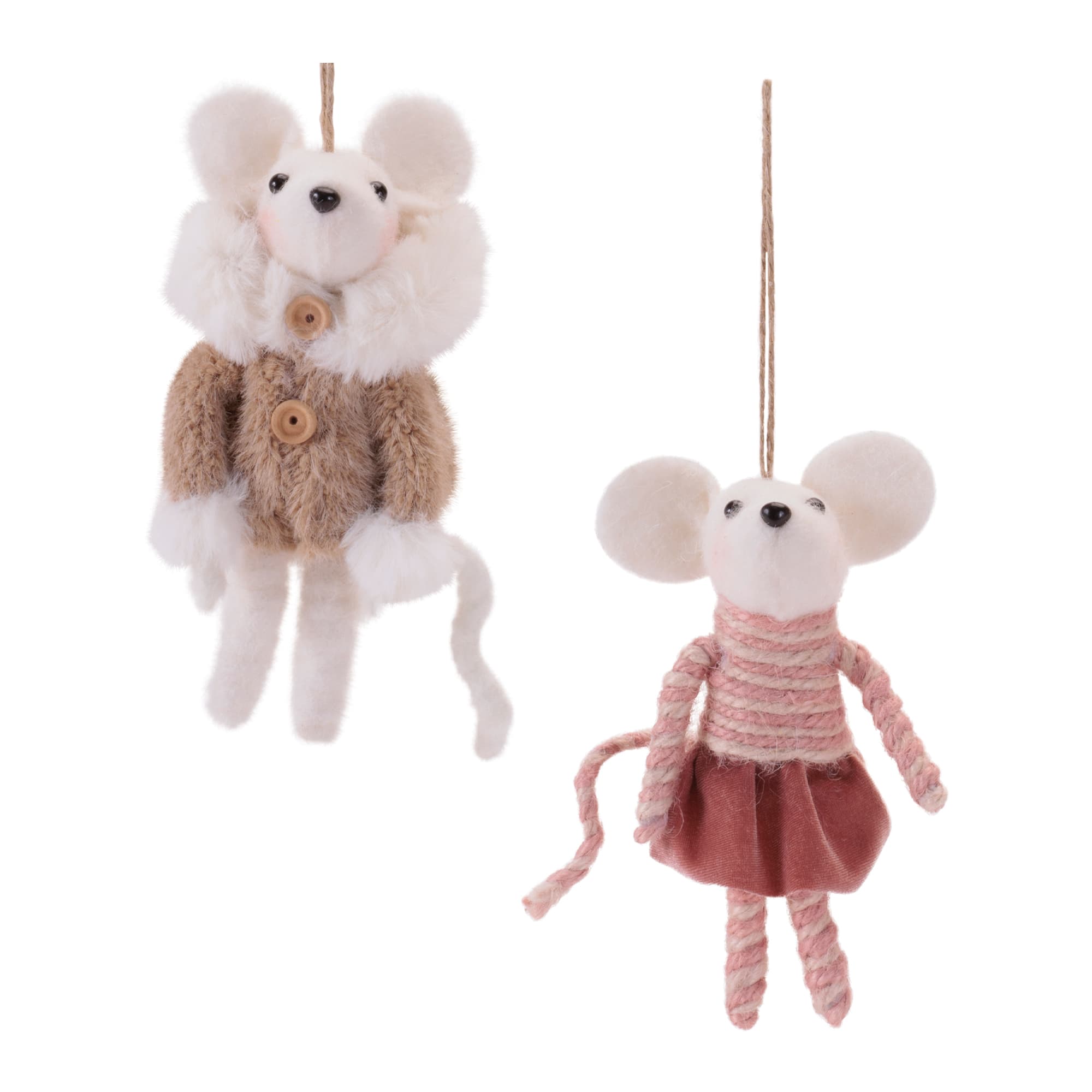 Melrose Pink Mouse Ornaments Set