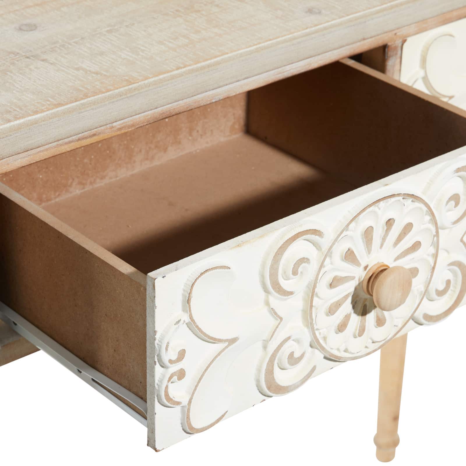 Brown Farmhouse Wood Console Table, 33" x 36"