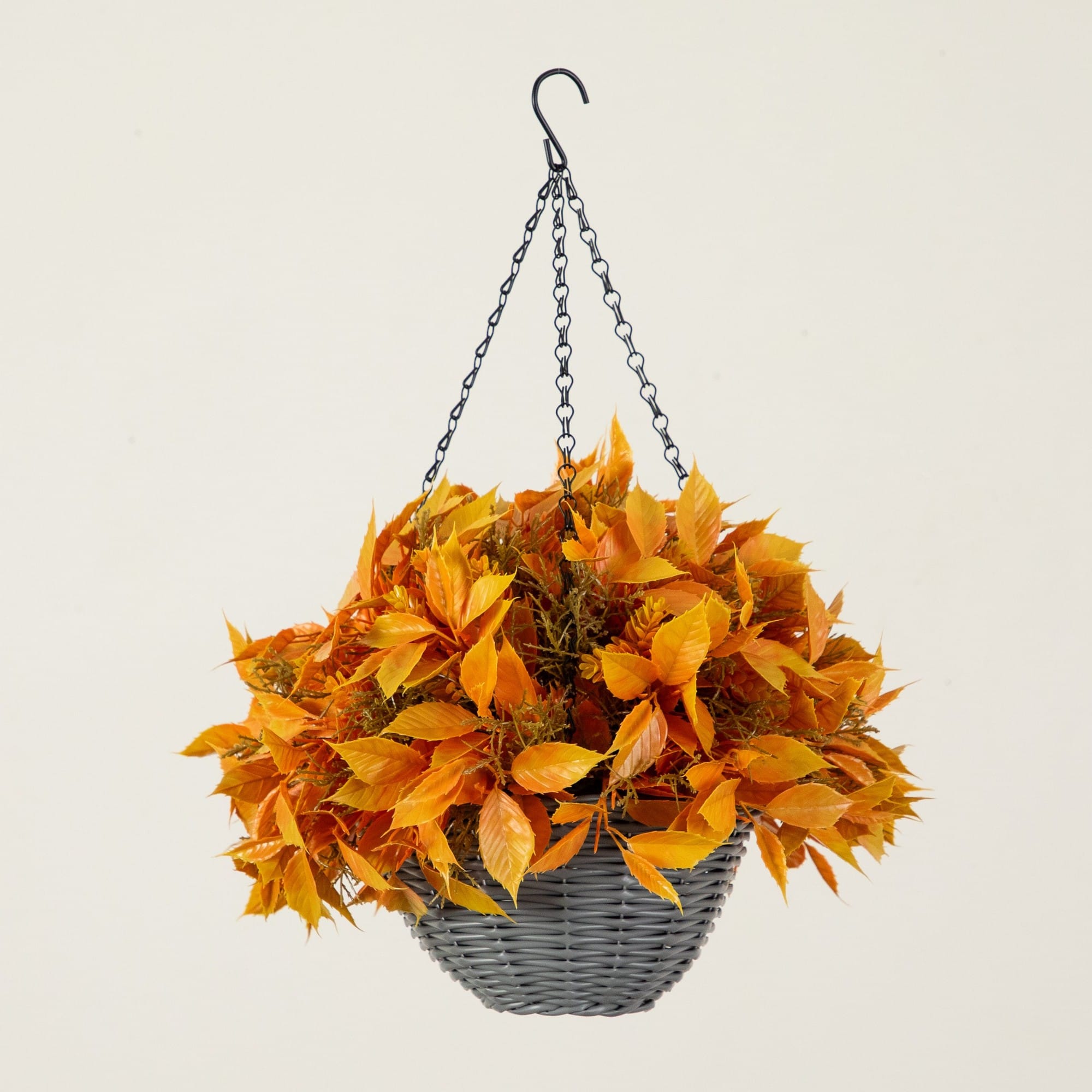 22" UV Resistant Autumn Artificial Fall Foliage Hanging Basket