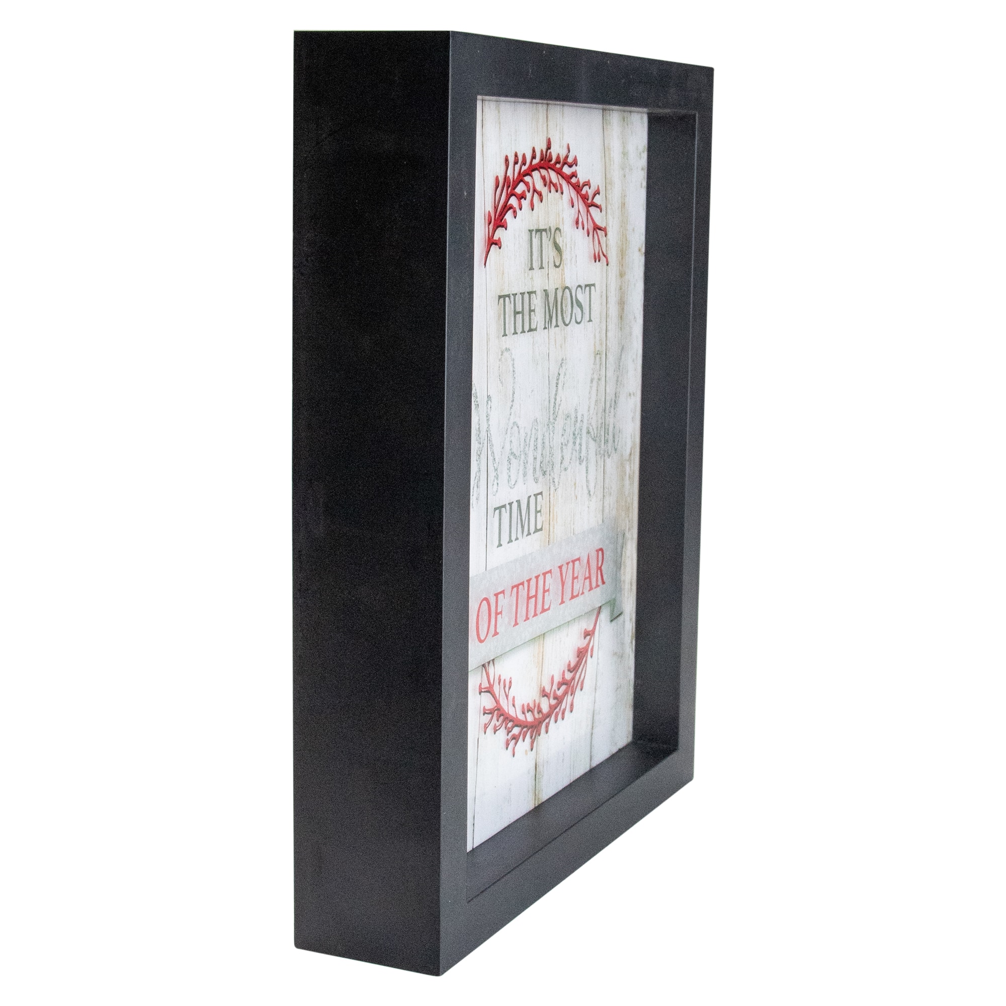 LED Lighted "Its The Most Wonderful Time Of The Year" Christmas Framed Wall Art