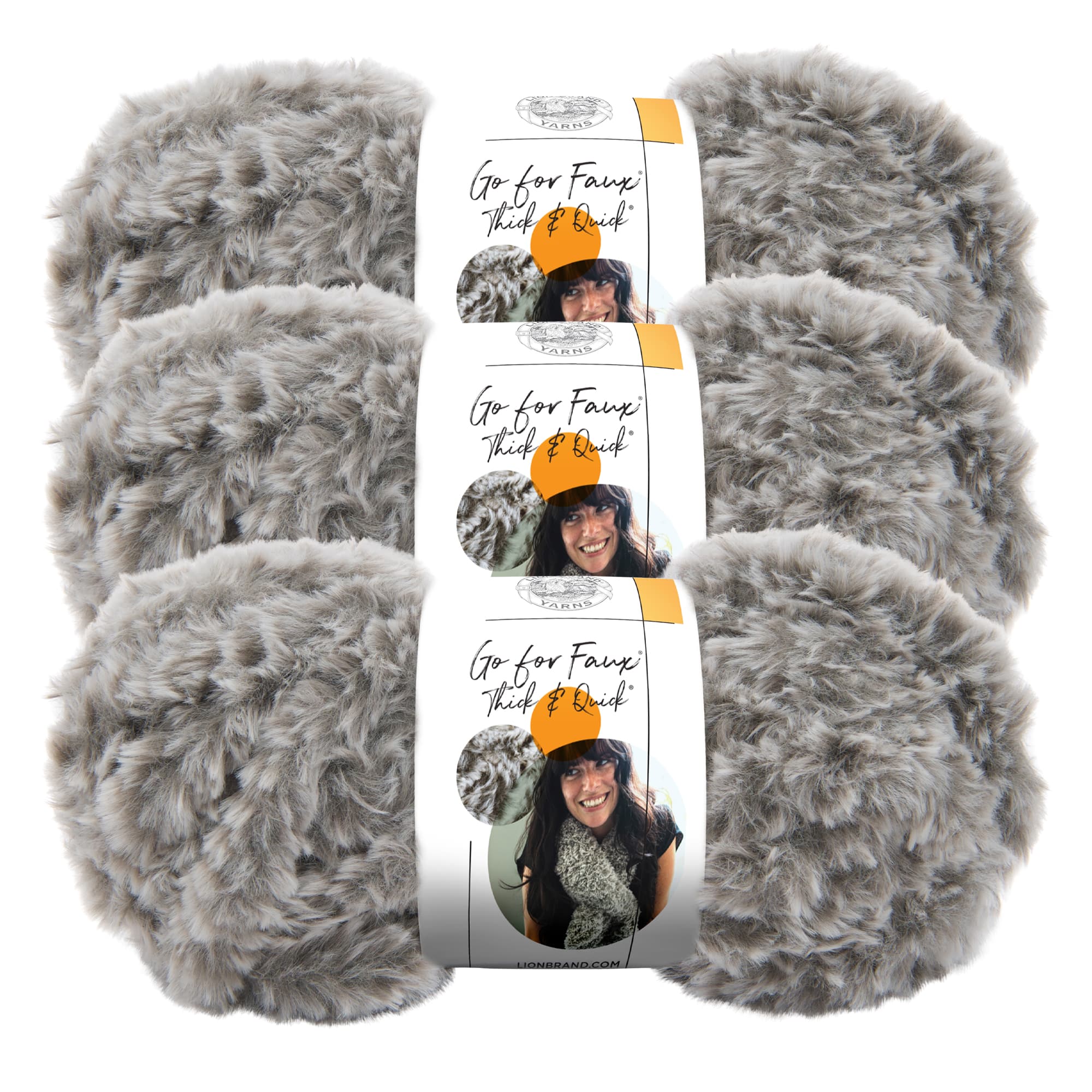 3 Pack Lion Brand® Go For Faux® Thick & Quick® Yarn