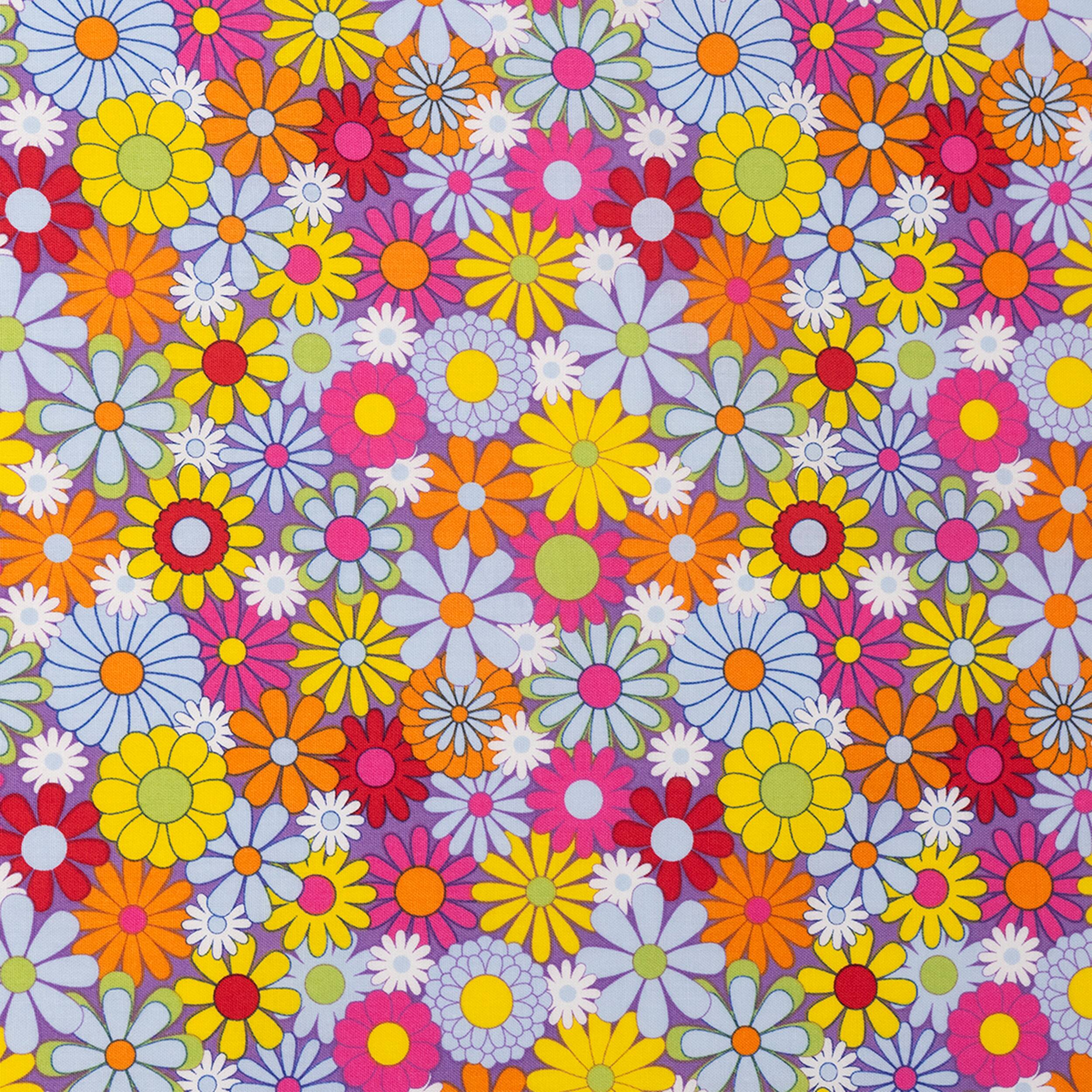 SINGER Packed Retro Floral Cotton Fabric