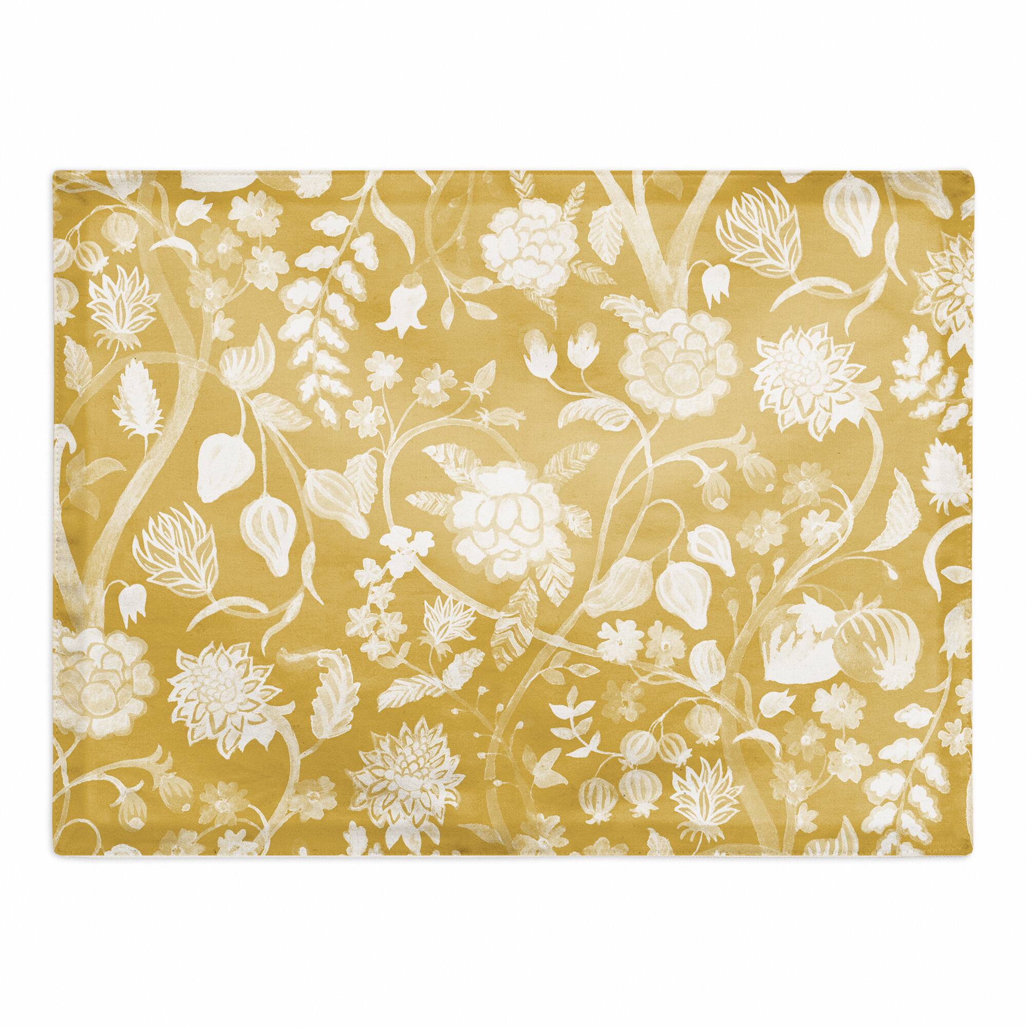 Marigold Flowers 18" x 14" Cotton Twill Placemat