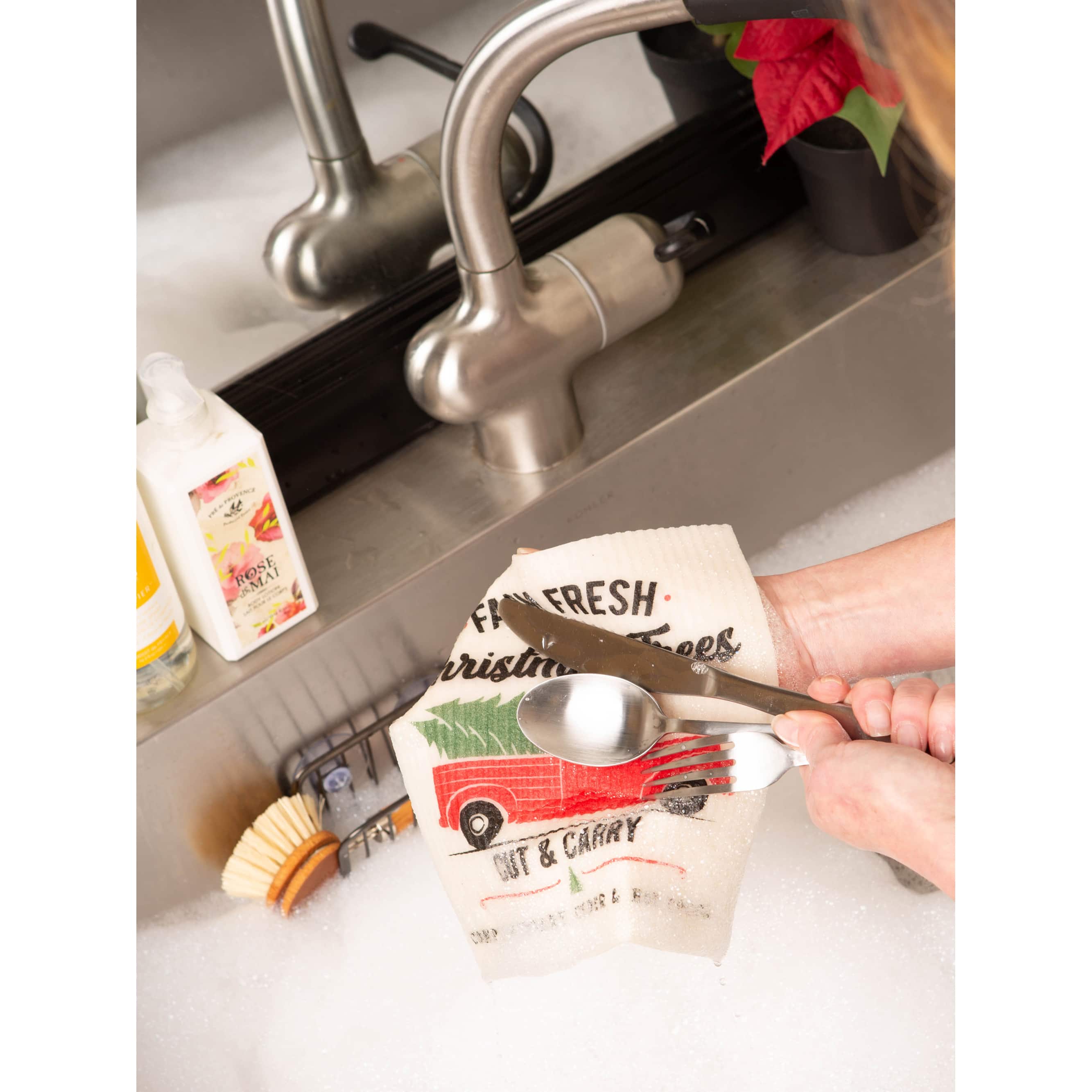DII® Christmas Truck Swedish Dishcloth Set, 3ct.