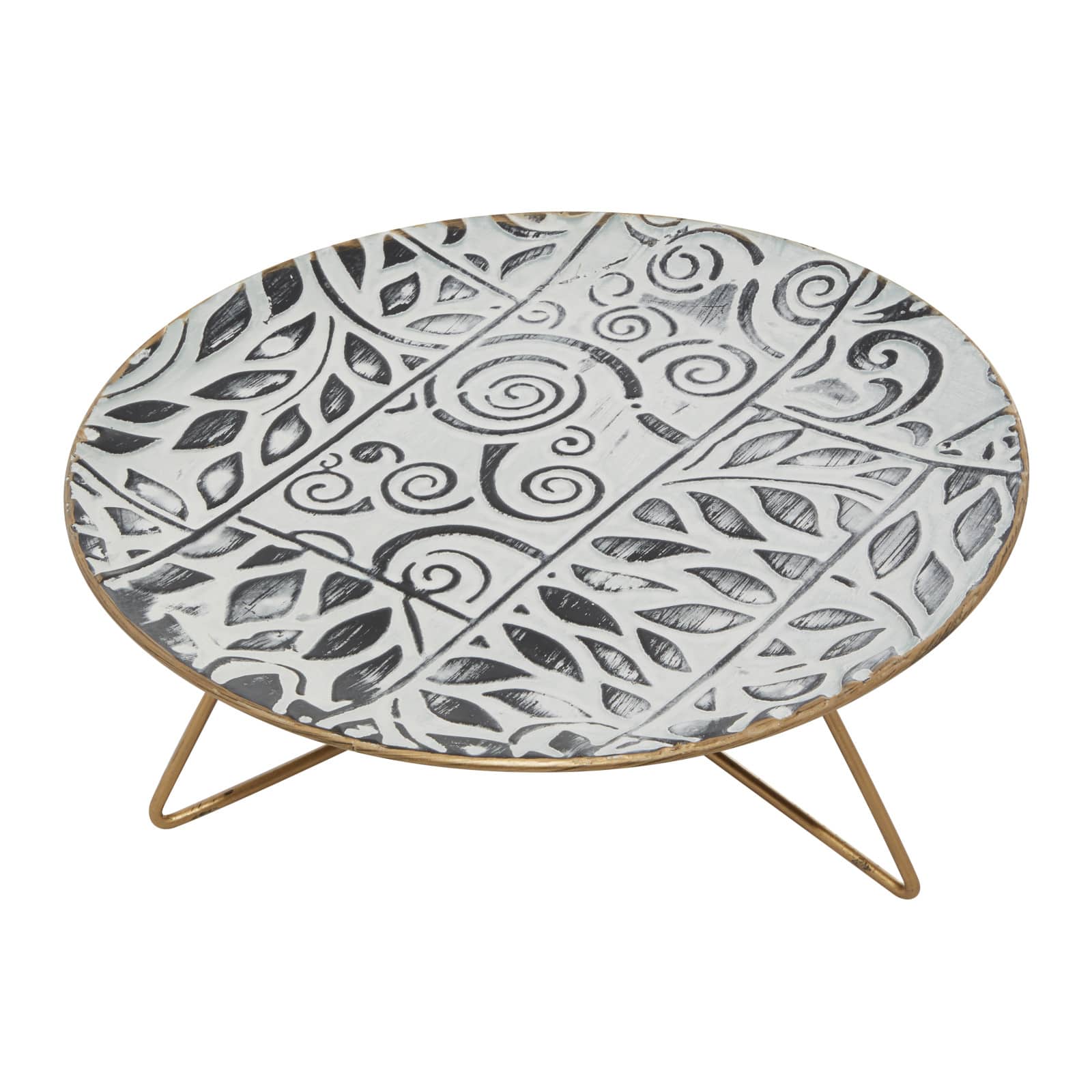 Set of 3 White Metal Farmhouse Cake Stand, 11", 12", 14"