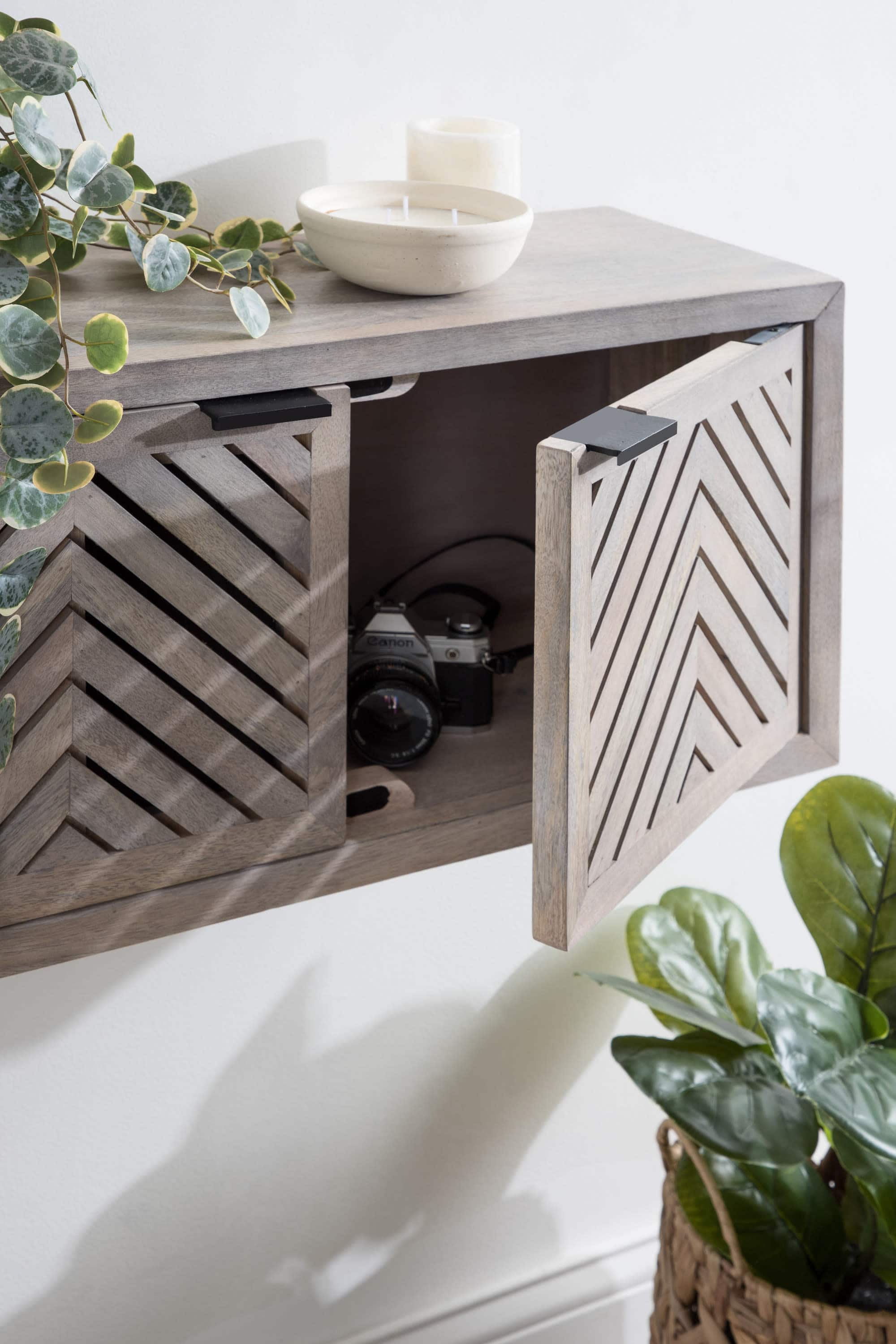 Kate and Laurel Mezzeta Decorative Wood Wall Cabinet