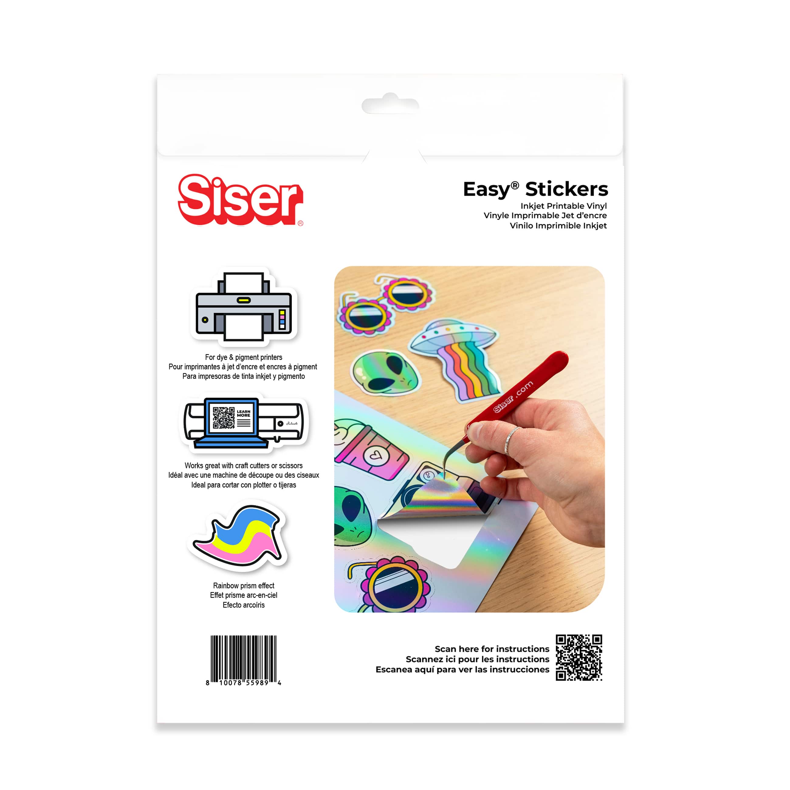 Siser® Easy® Stickers 8.5" x 11" Holographic Inkjet Printable Vinyl Sheets, 10ct.
