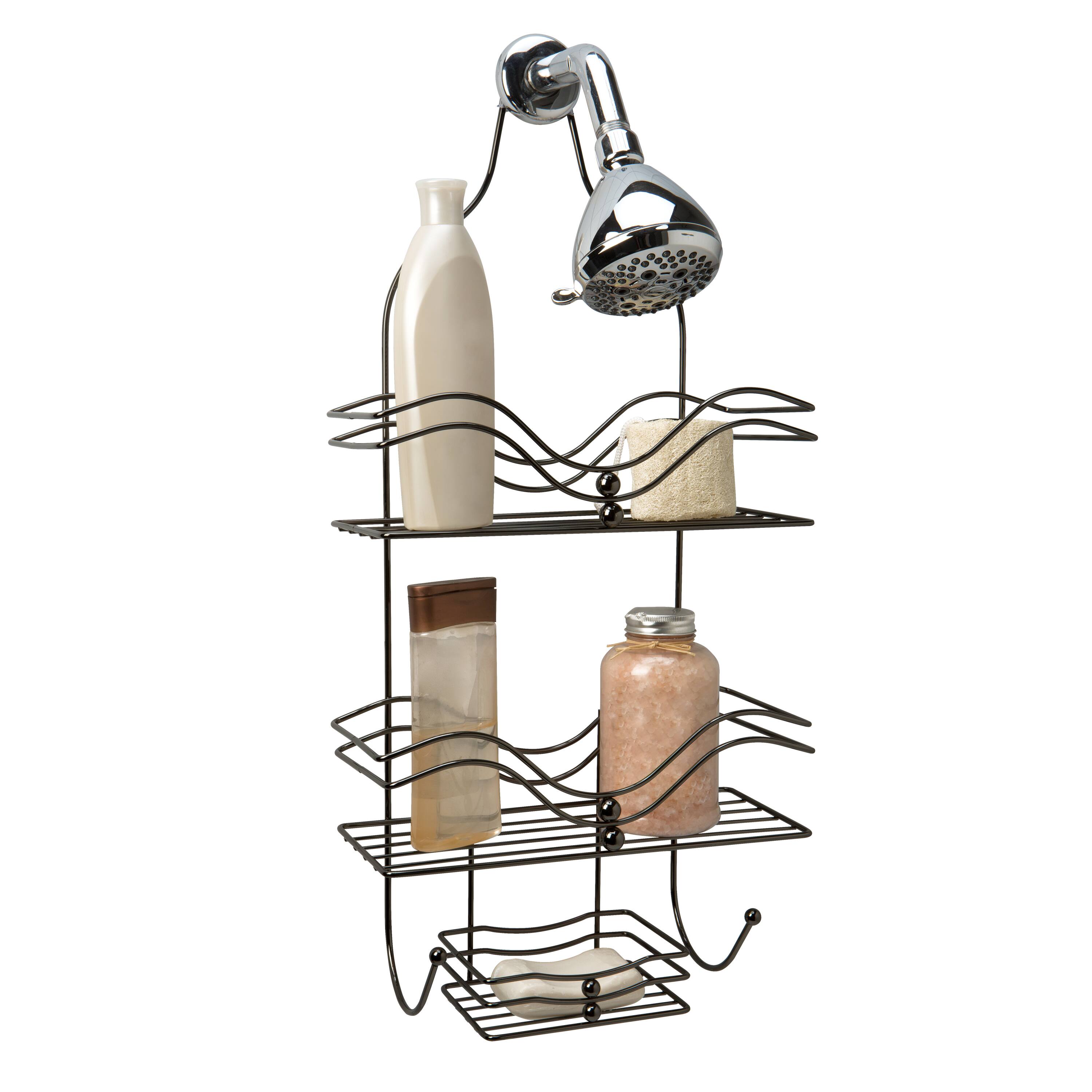 Bath Bliss Ocean Design Black Onyx Shower Caddy