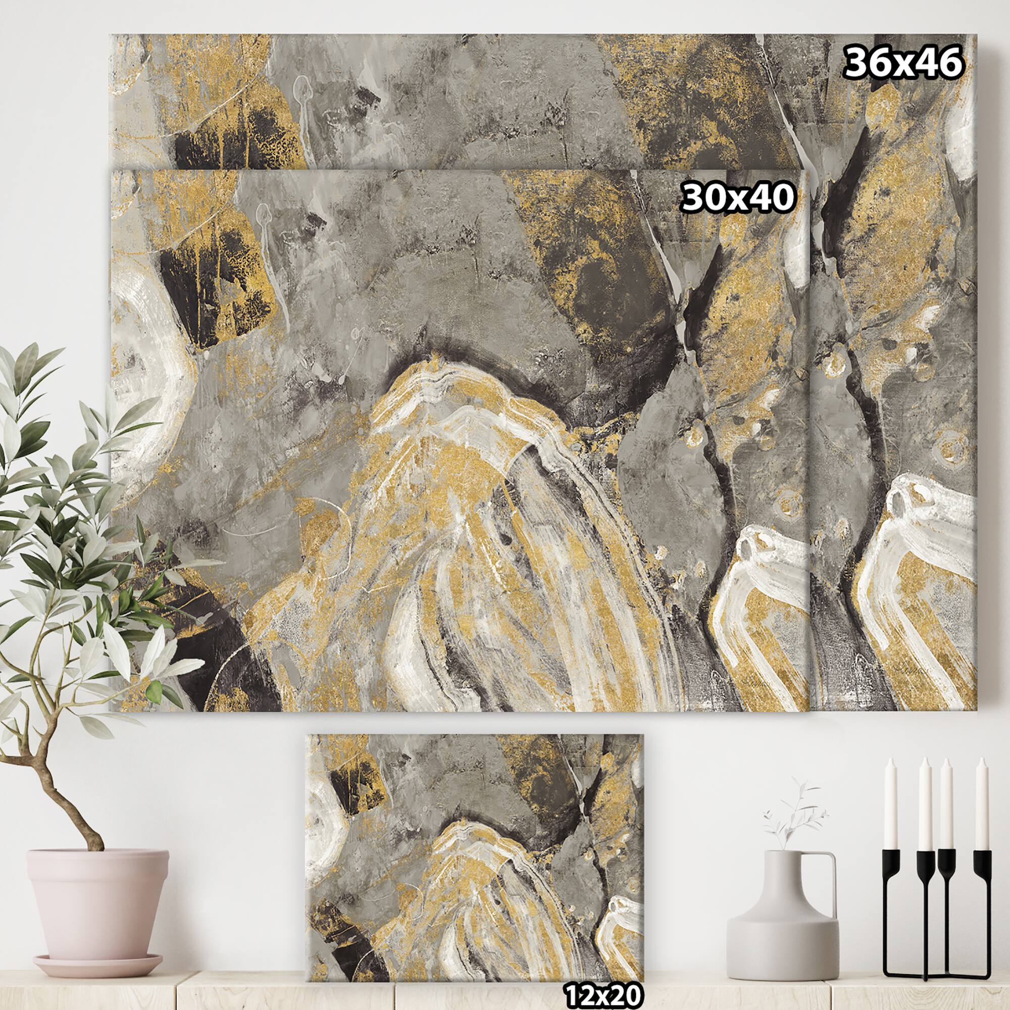 Designart - Painted Gold Stone