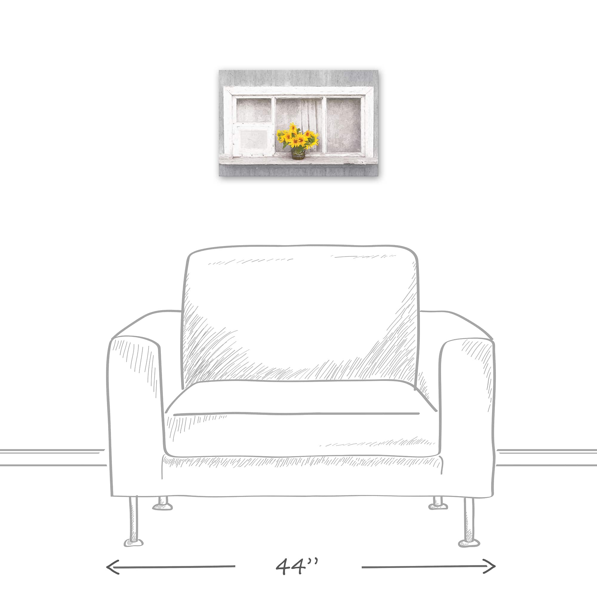Sunflower Window 12" x 18" Canvas Wall Art