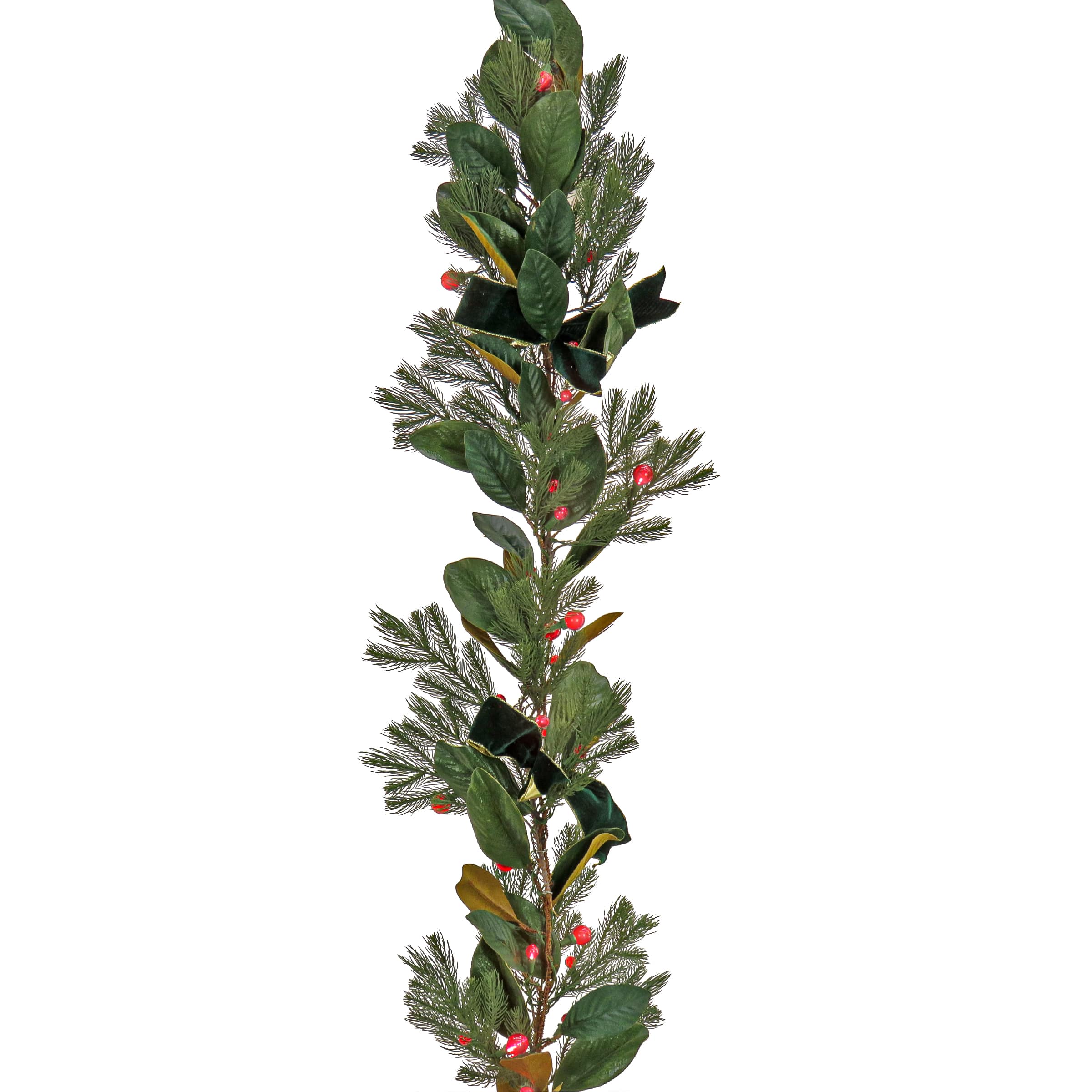 9ft. Magnolia Mix Pine Garland with LED Lights & Bows