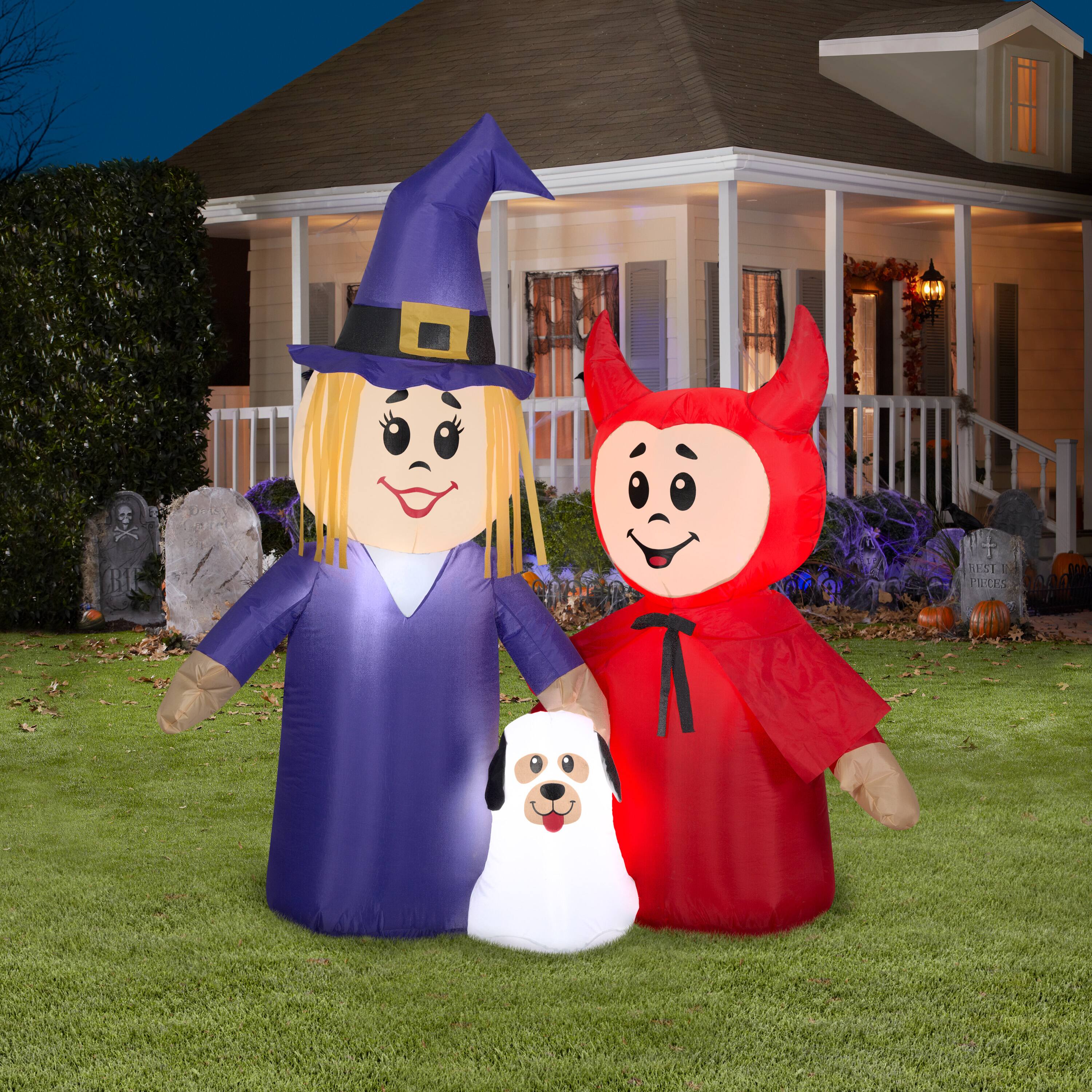 5ft. Airblown® Inflatable Halloween Treater Trio Scene