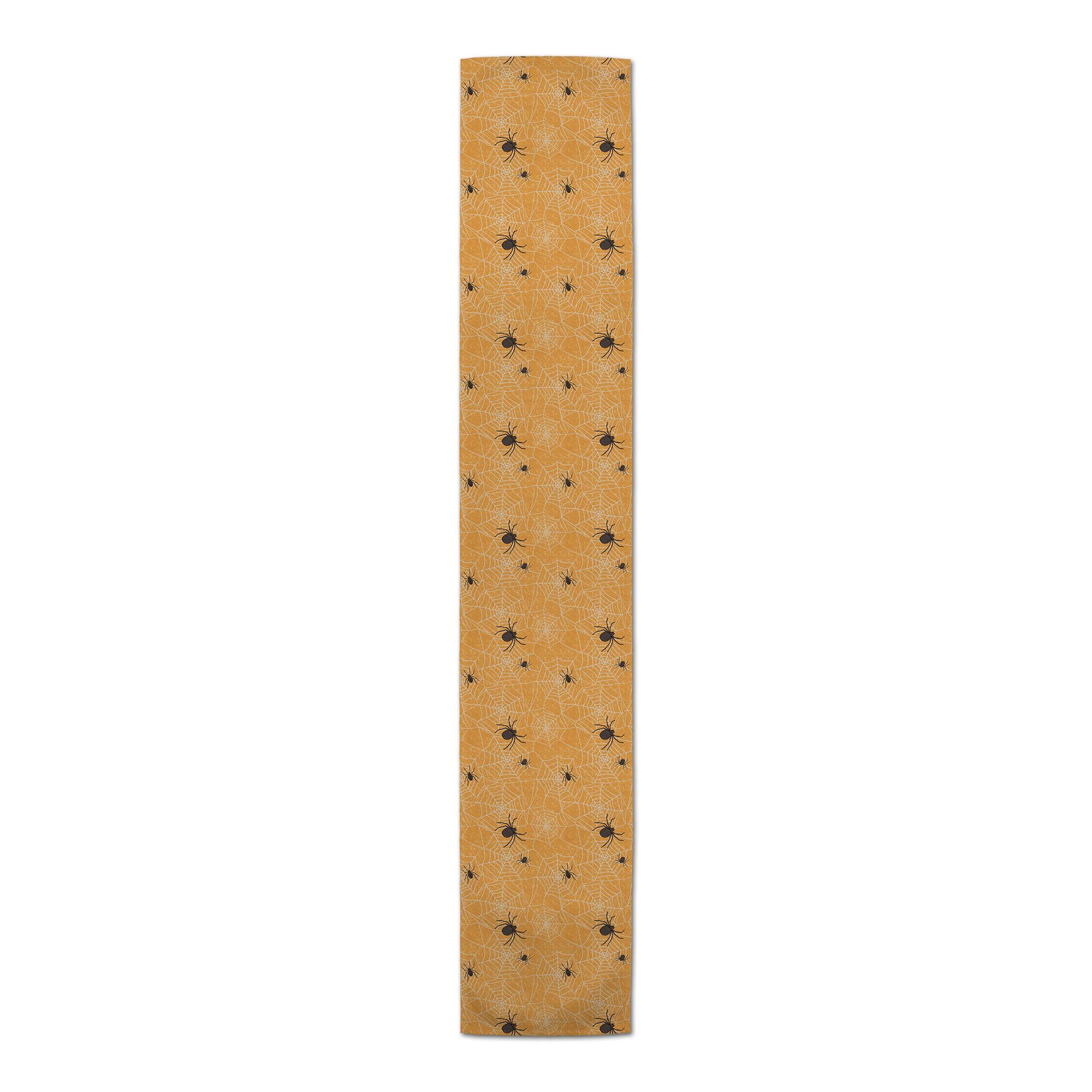 Orange Spider Web Pattern Table Runner