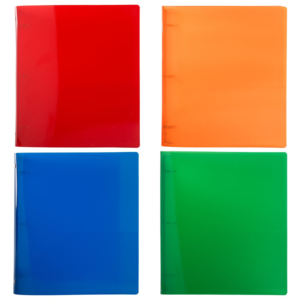 JAM Paper 1" Mixed Colors Plastic 3-Ring Binders, 4ct.