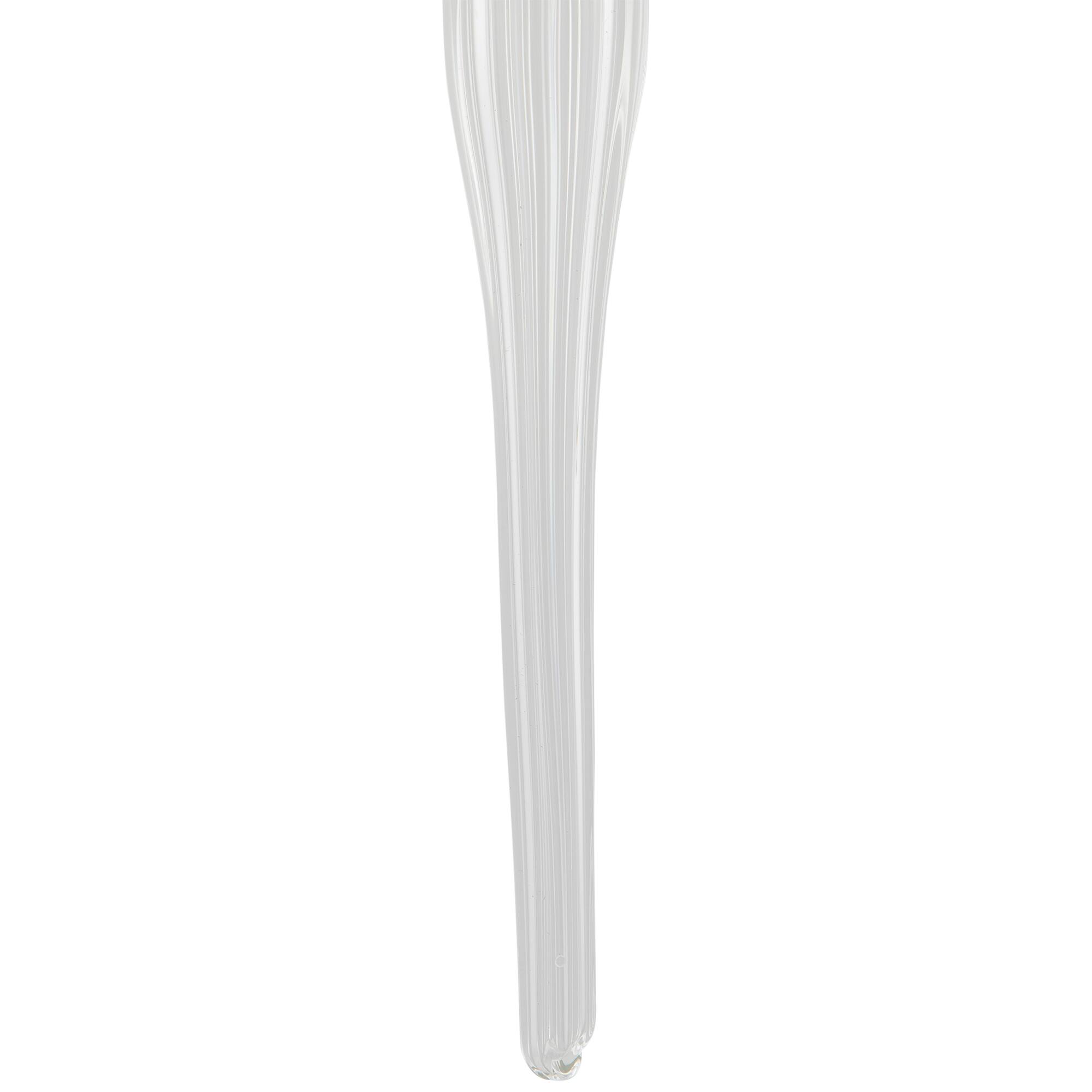 Sequined and Beaded Icicle Glass Christmas Ornament - 9" - Clear