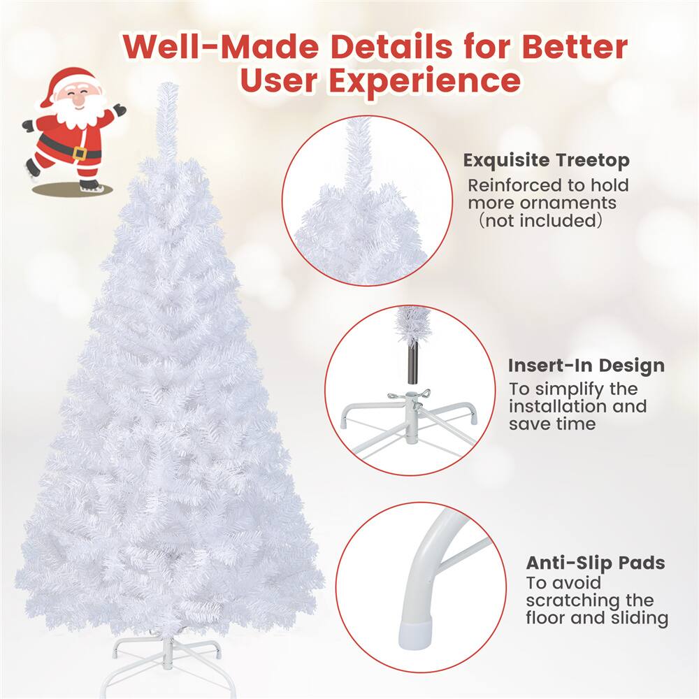 Costway 6ft. Unlit White Pine Artificial Christmas Tree