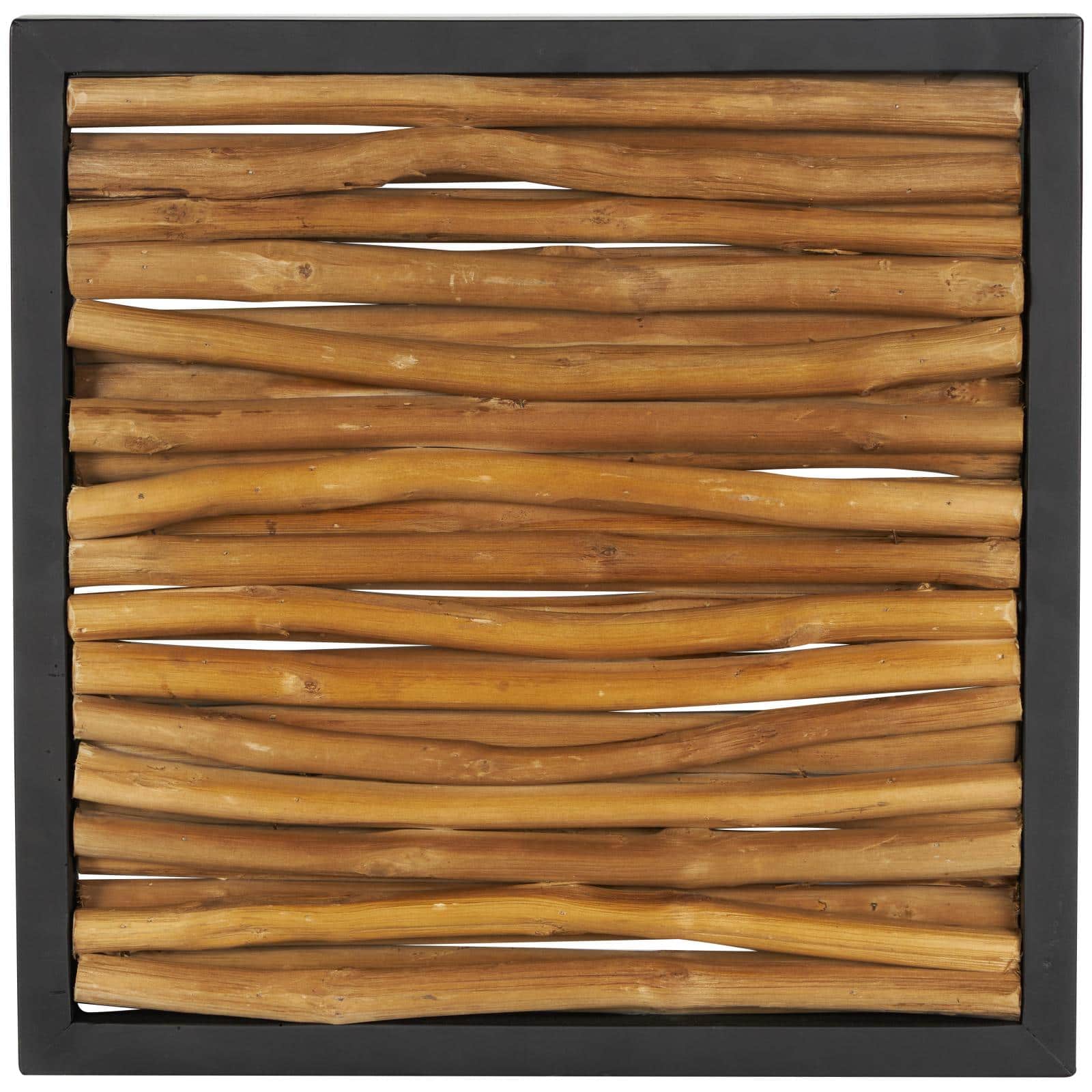 Ivory and Iris 16" x 16" Brown Teak Wooden Abstract Handmade Branch Home Wall Décor, 4ct.