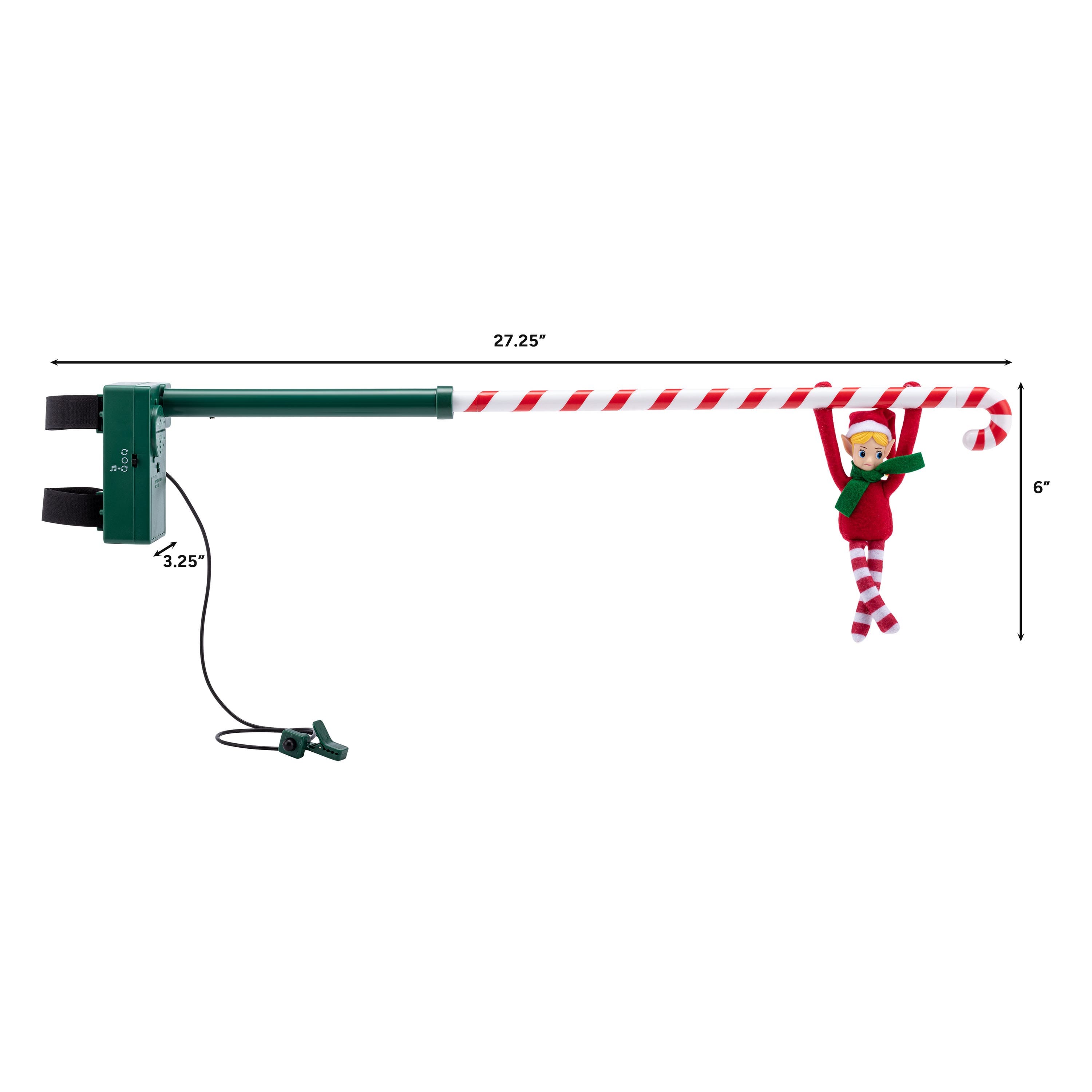 Mr. Christmas 6" Animated Candy Cane Elf Acrobat