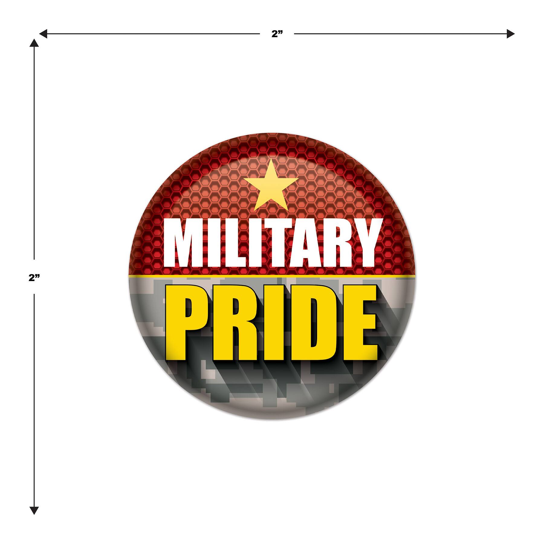 Beistle 2" Red Camouflage Military Pride Buttons, 6ct.