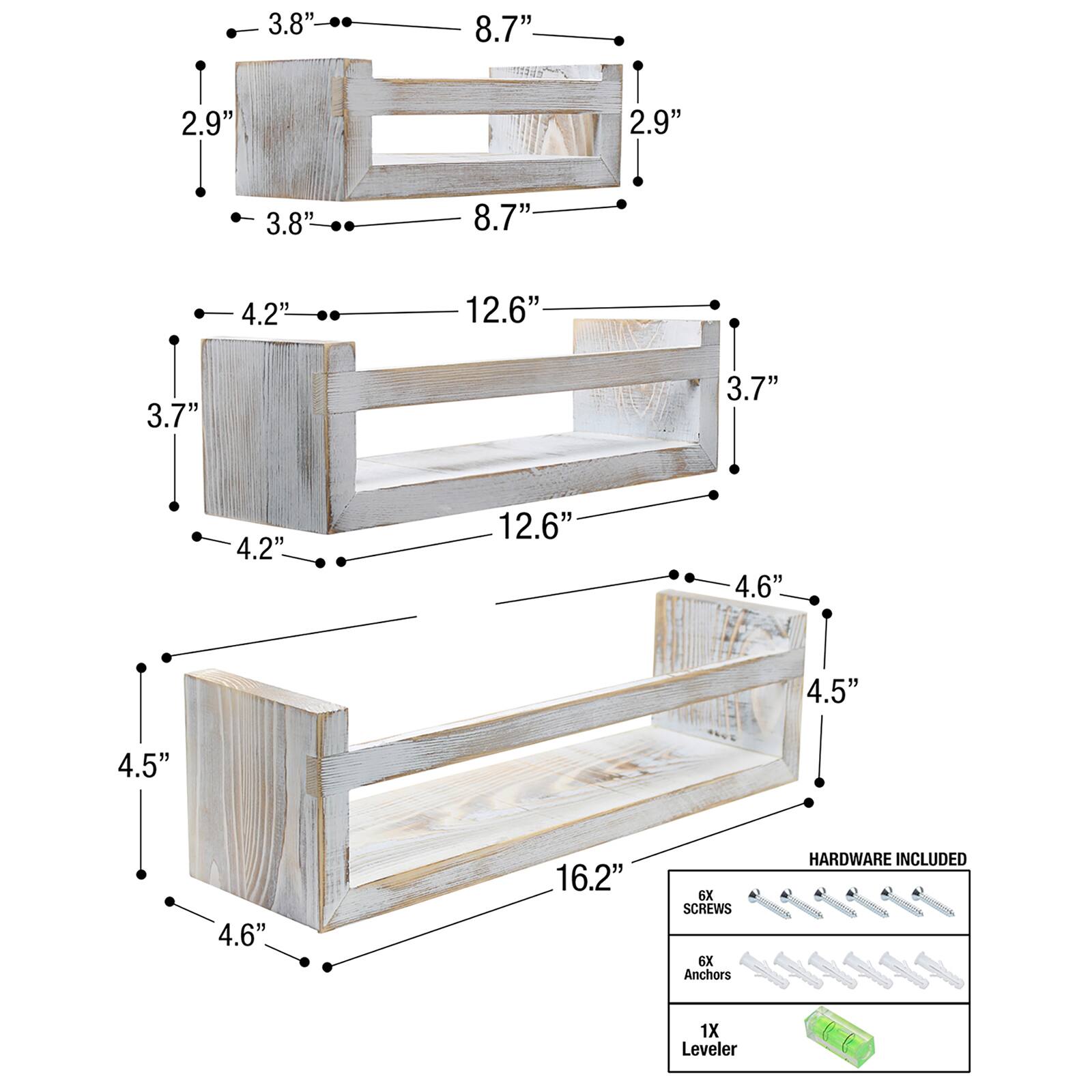 Sorbus Rustic Floating Shelves Set