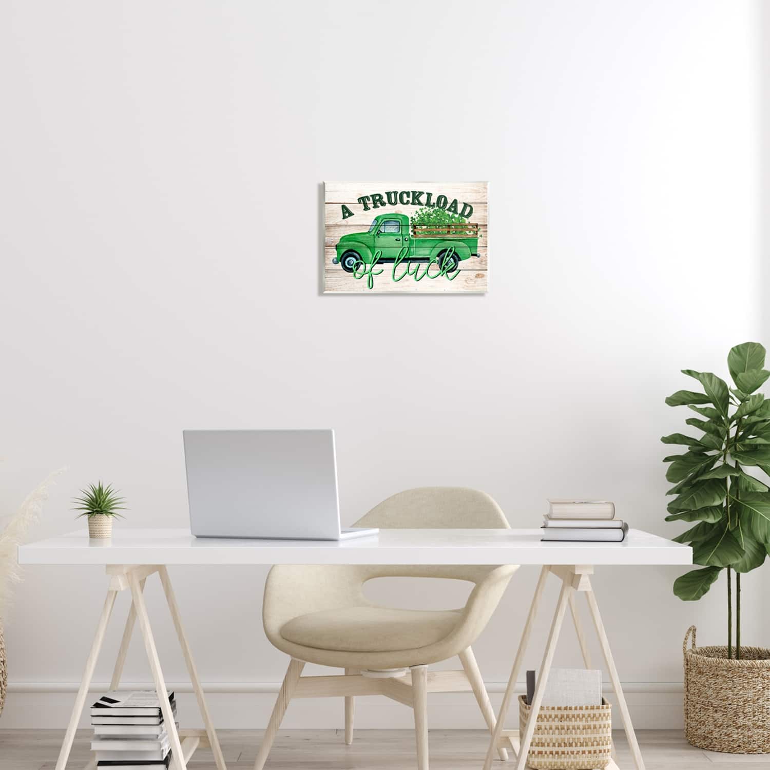 Stupell Industries Truckload Of Luck St Patrick's Day Farmhouse Canvas Wall Art