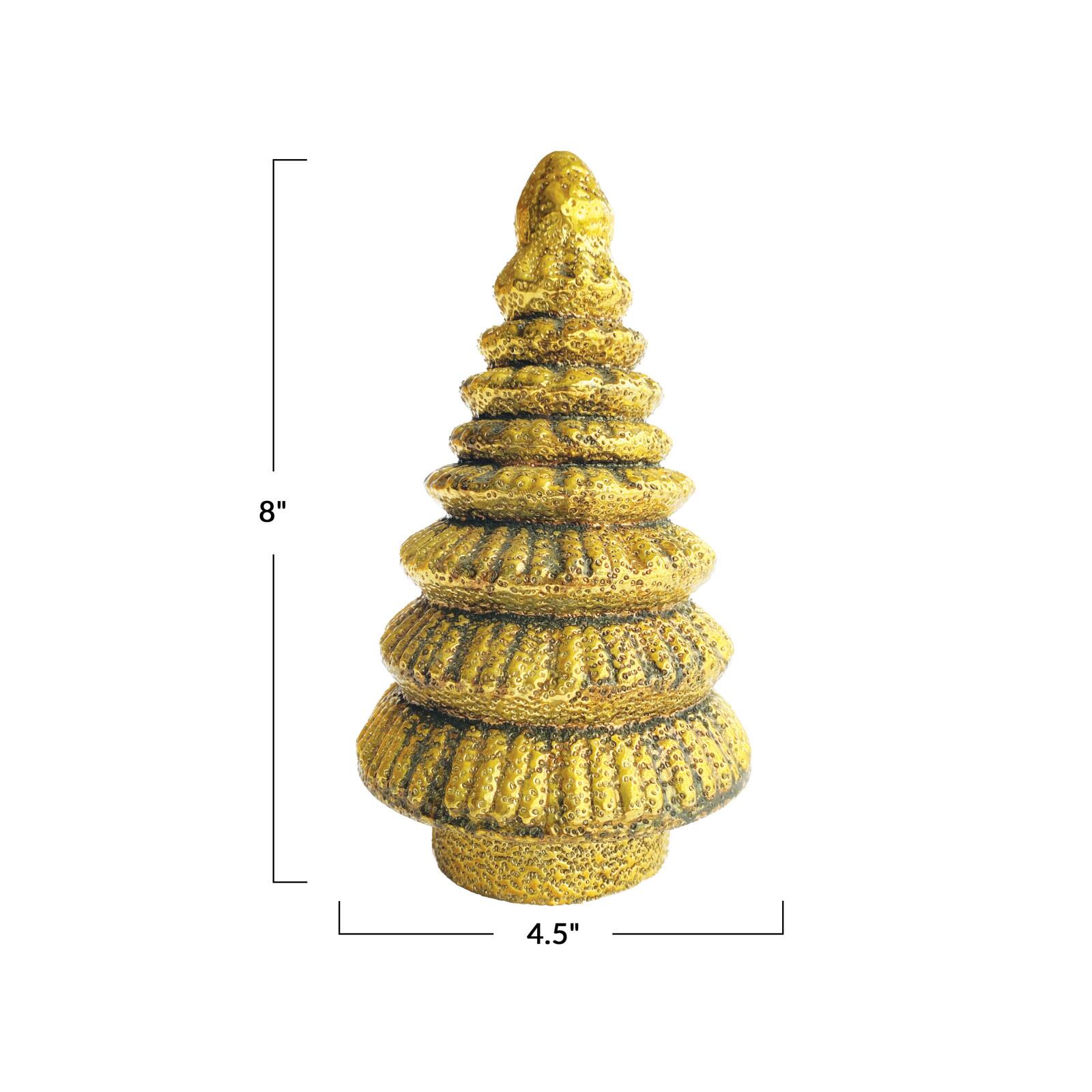 Hello Honey® 8" Gold Antique Embossed Glass Tree