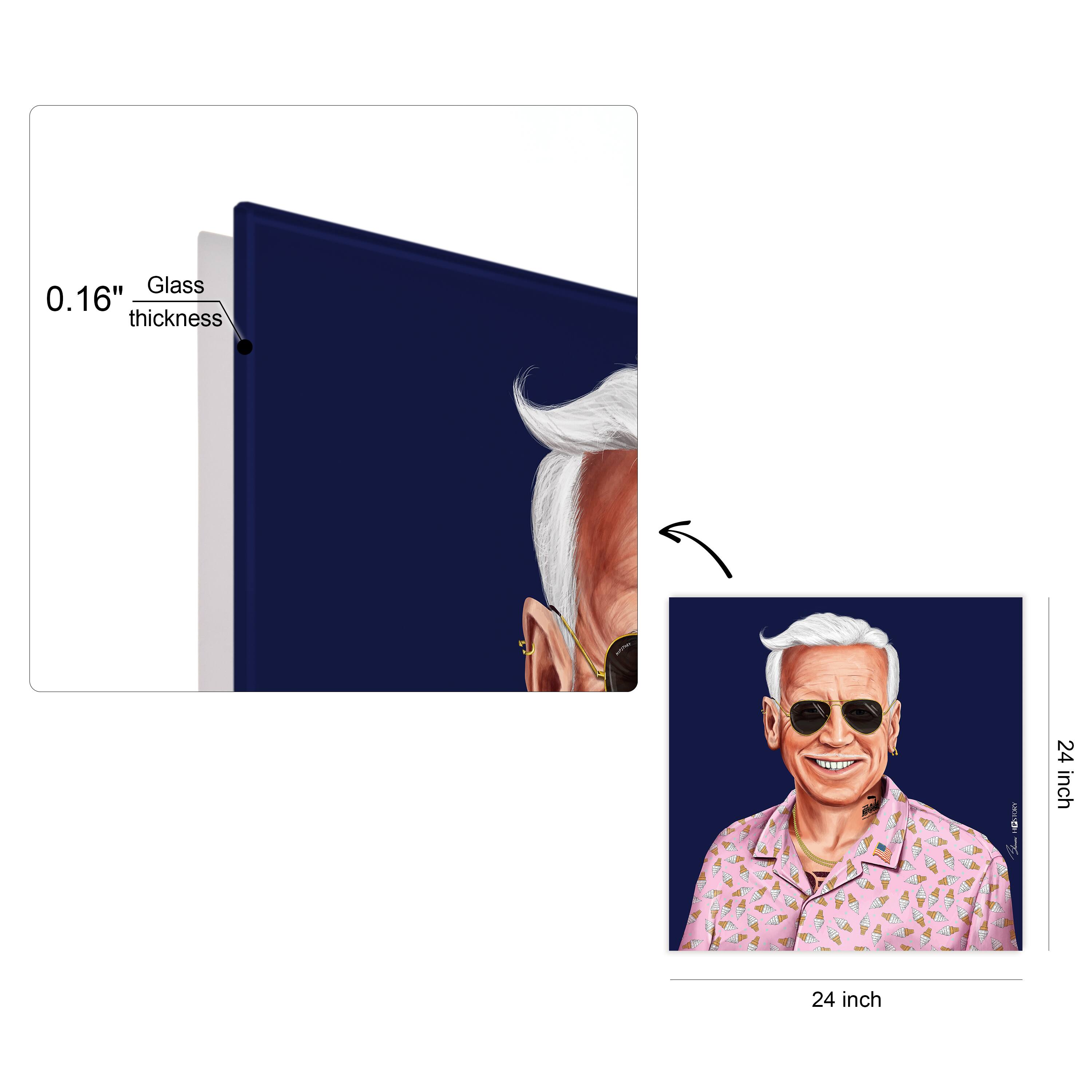 Empire Art Direct Hipstory™ 24" x 24" Hip Joe Biden Frameless Free Floating Printed Tempered Glass Wall Art