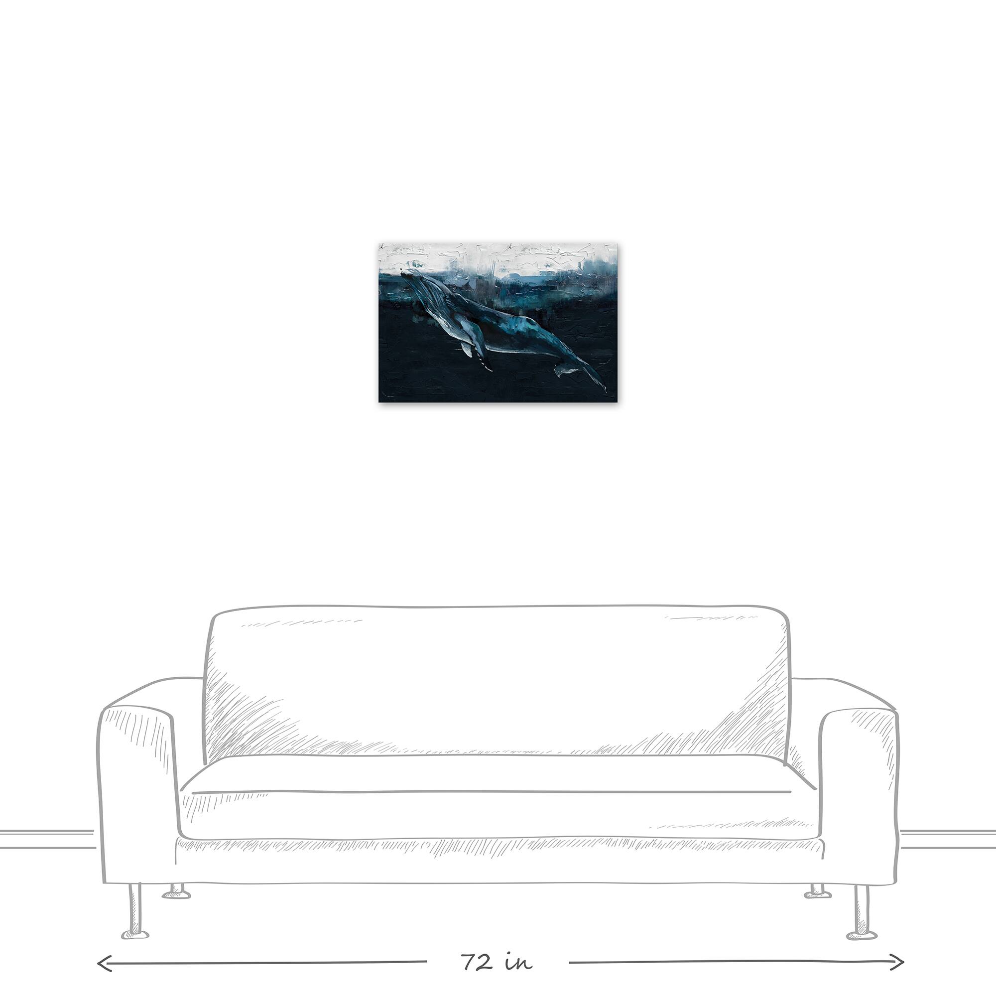 Deep Whale 24" x 16" Canvas Wall Art