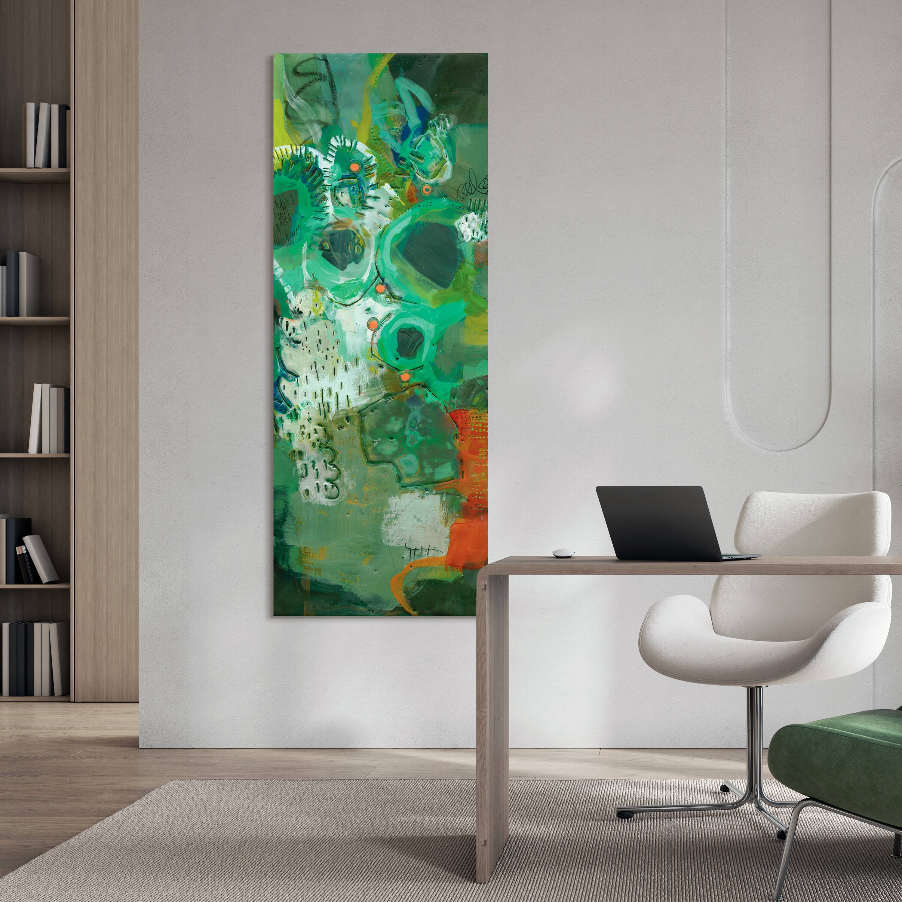 Empire Art Direct 63" x 24" Lolly I Frameless Free Floating Reverse Tempered Art Glass Wall Art