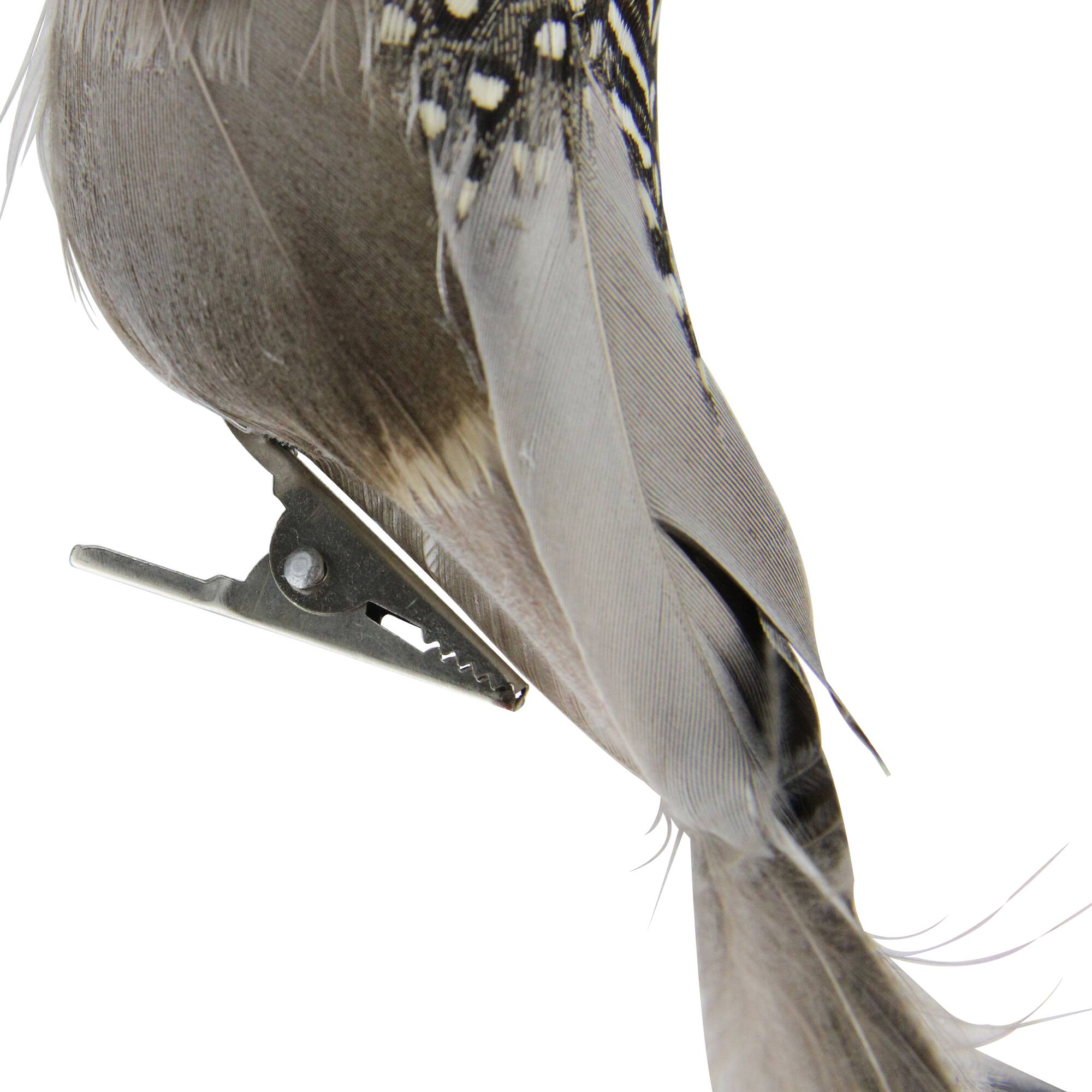 24" Brown & Gray Clip-On Bird Ornament