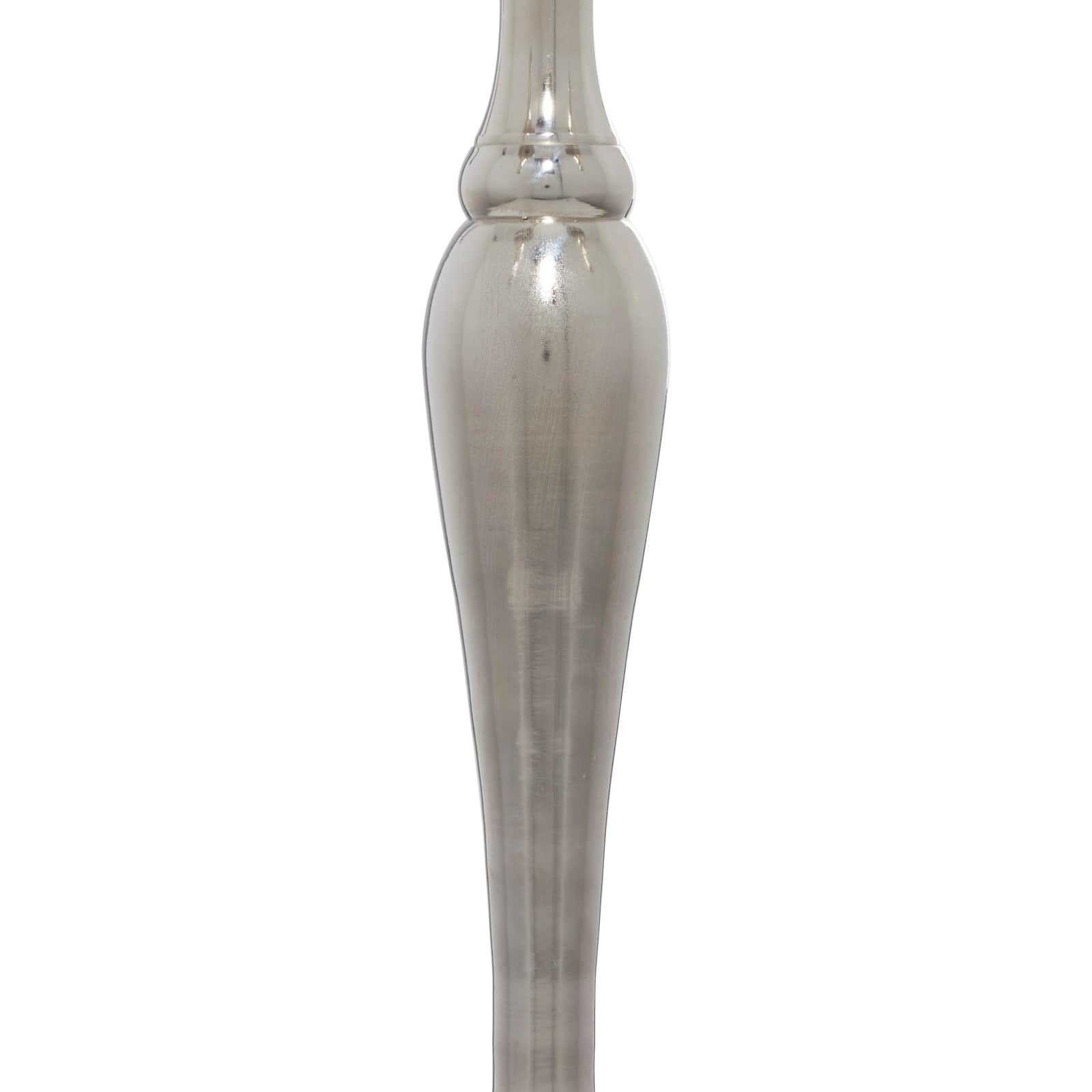 Silver Aluminum Traditional Candlestick Holders, 33x16x16"
