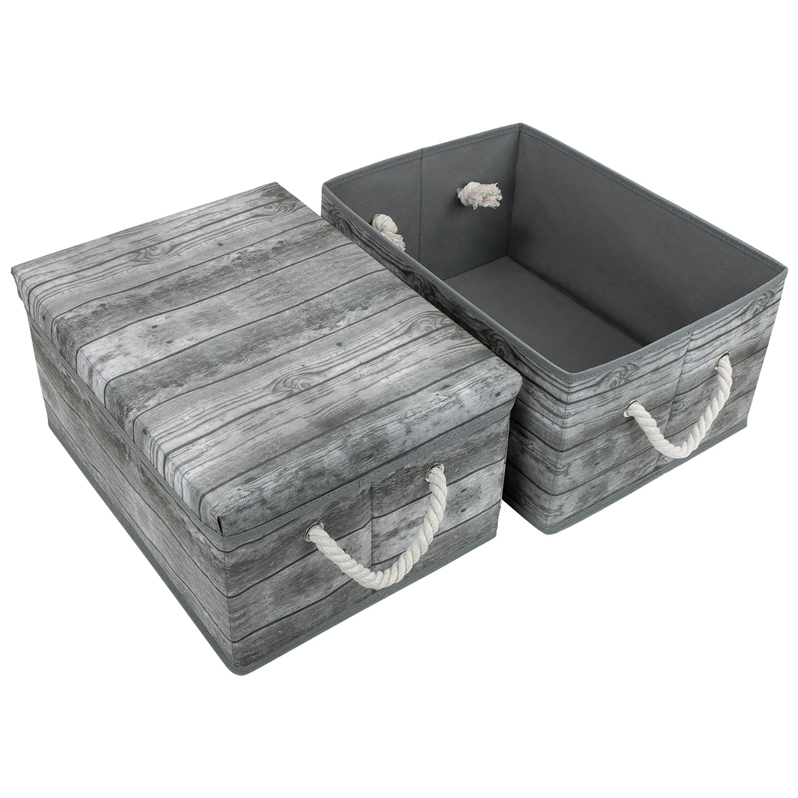 Sorbus 16.5" Rustic Wood Pattern Storage Box