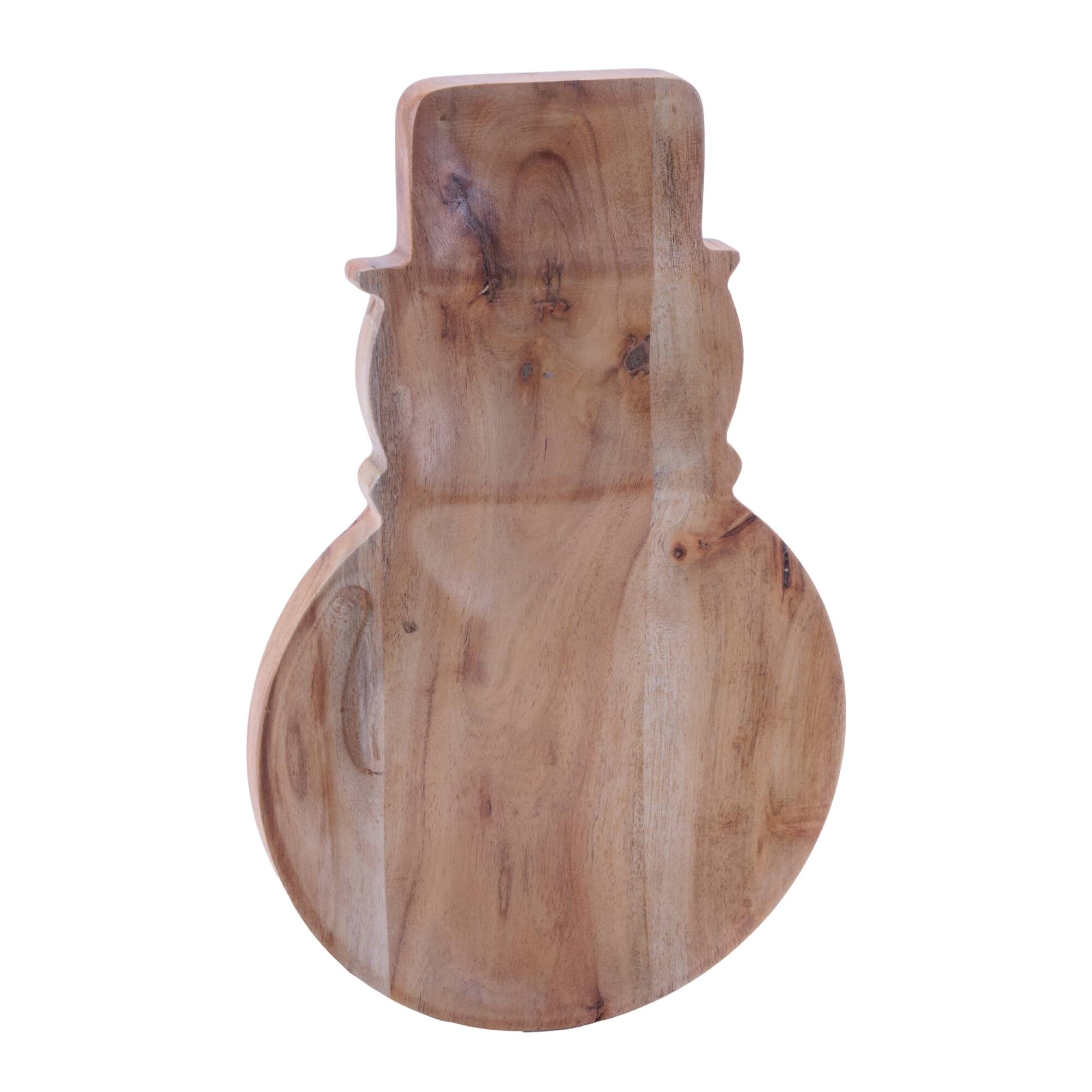Melrose Wood Snowman Divided Serving Tray