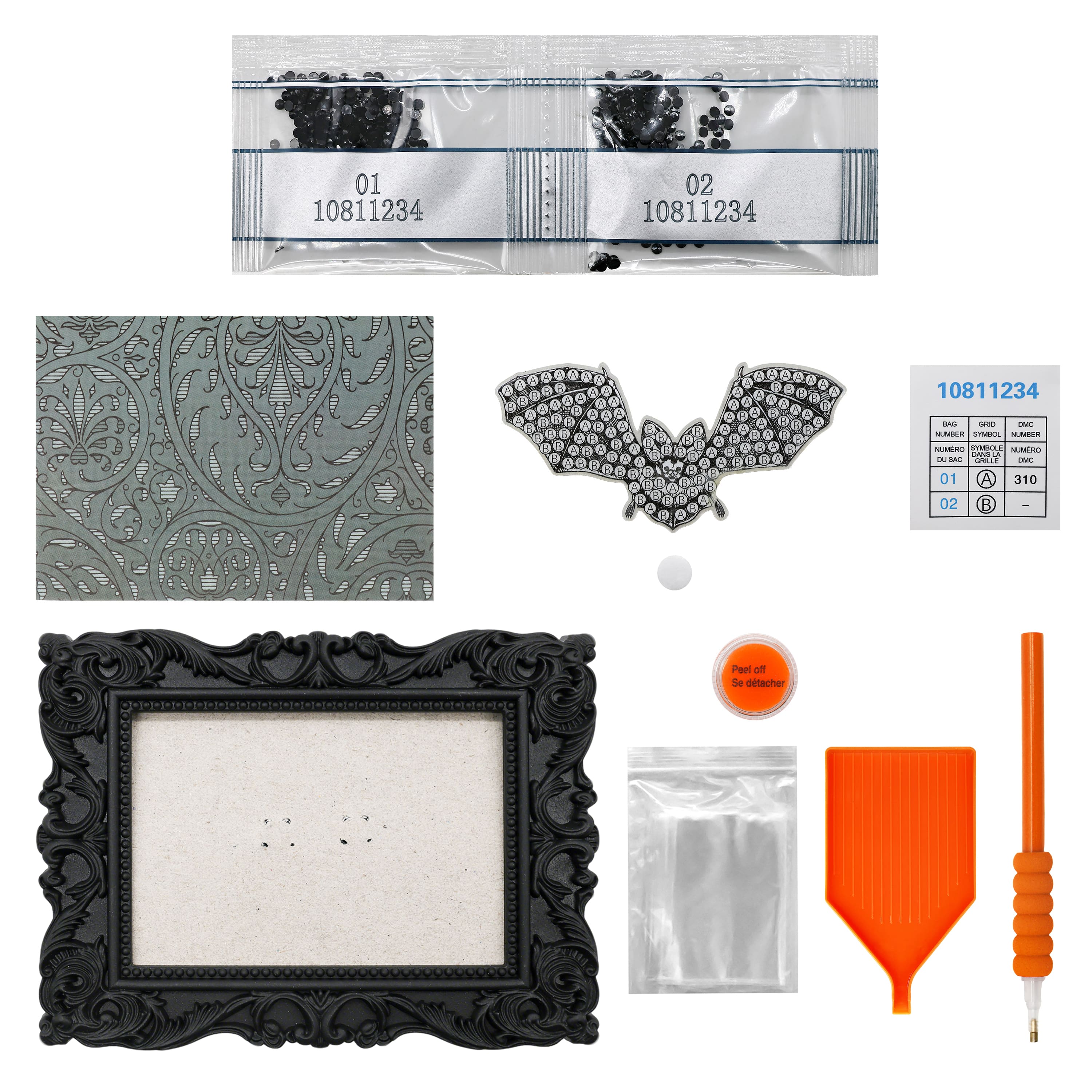 2" x 3" Bat Acrylic Surface Diamond Art Kit with Frame by Make Market®