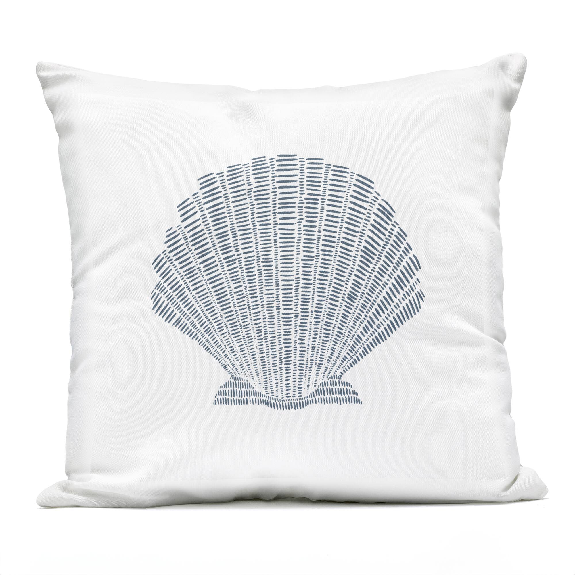 Stupell Industries 18" x 18" Minimal Sea Shell Outdoor Print Throw Pillow