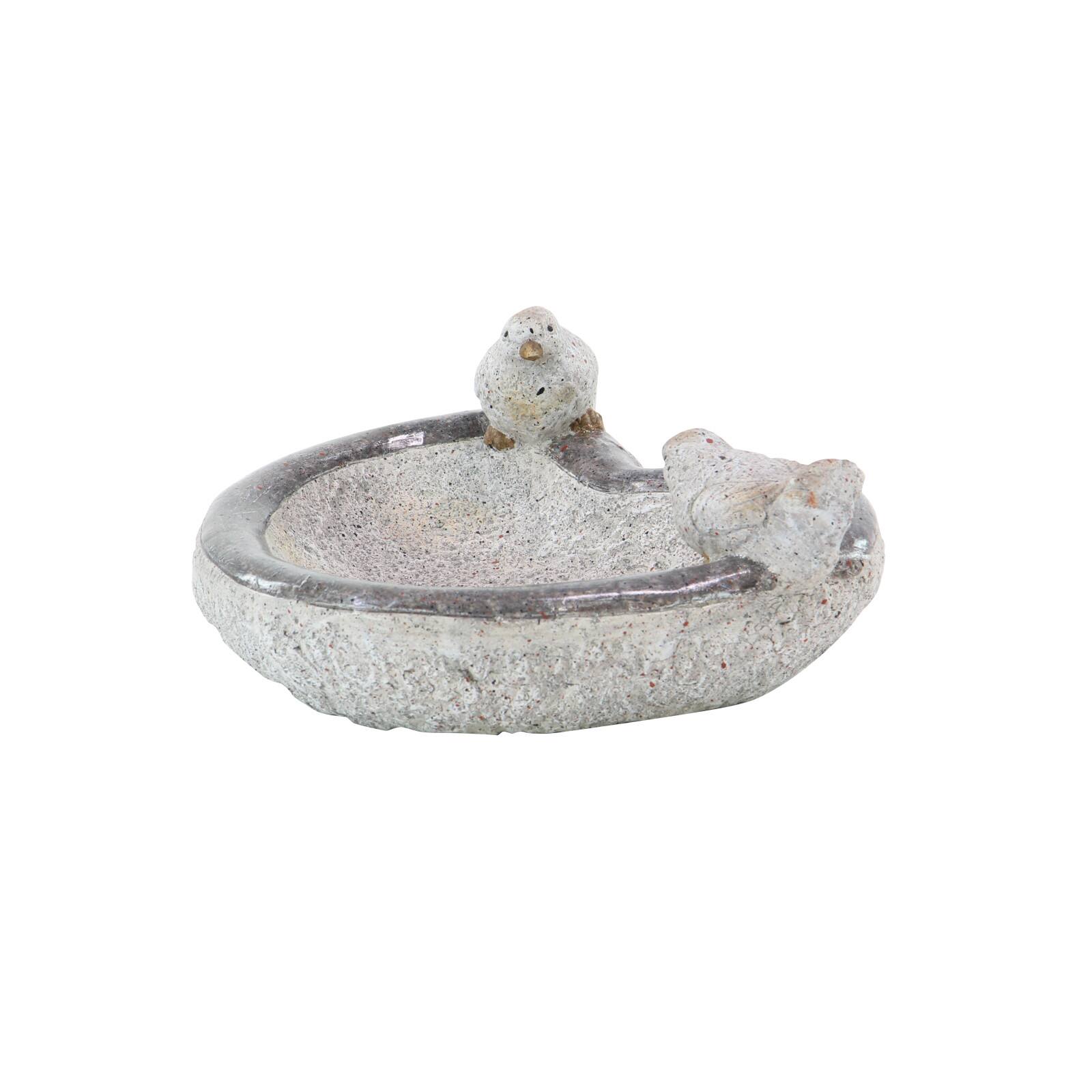 13" Gray Stone Country Birds Garden Sculpture