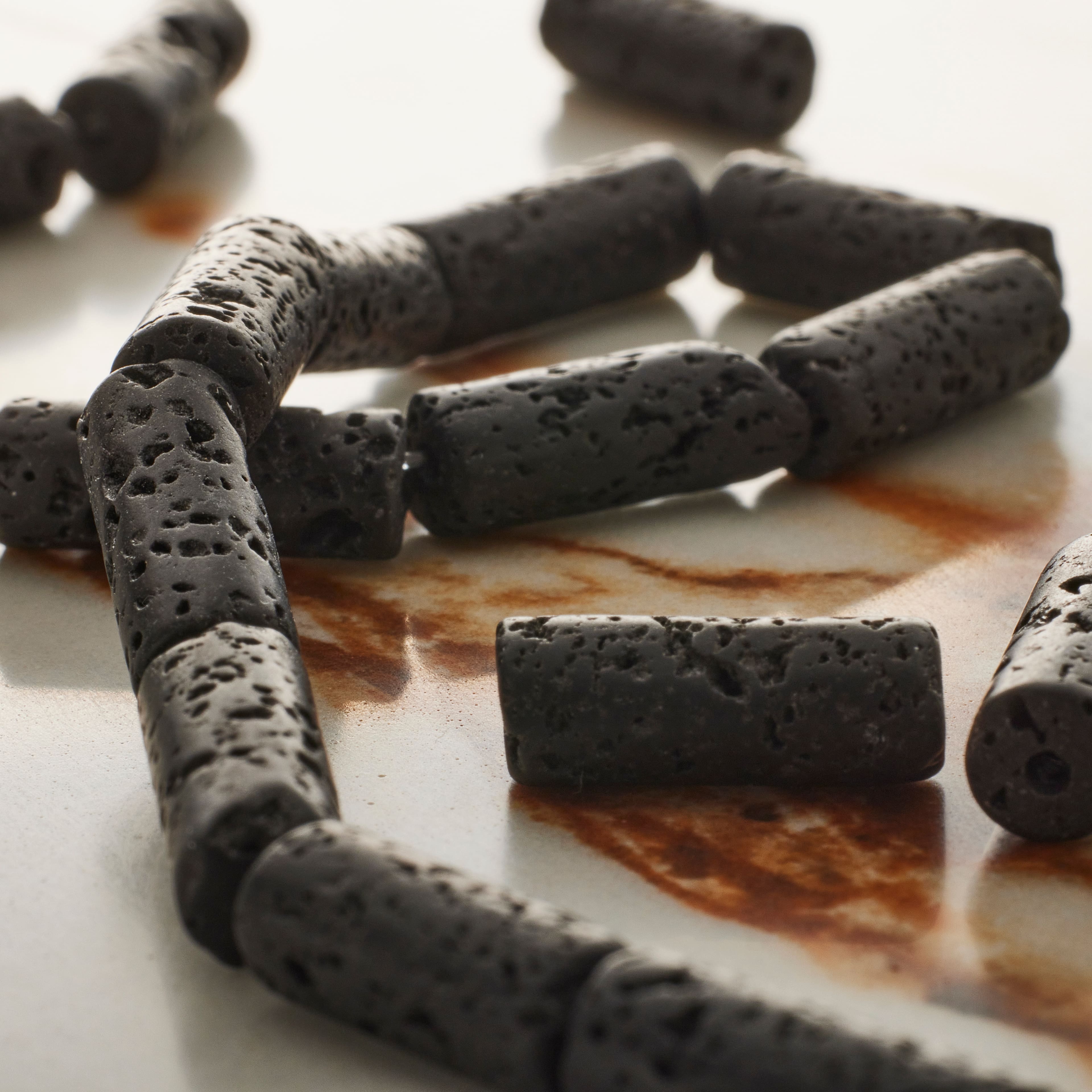Black Lava Tube Beads, 13mm by Bead Landing™