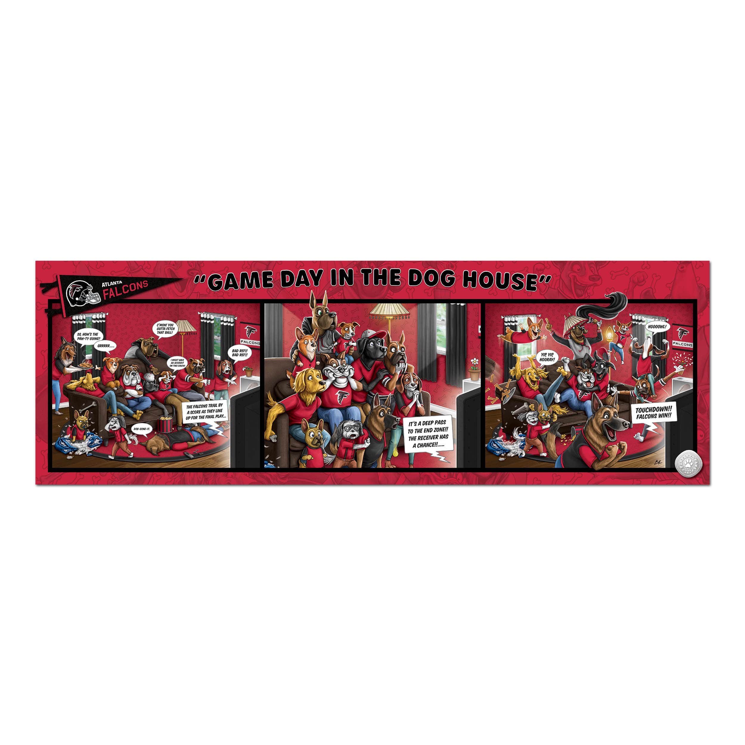 NFL Game Day in the Dog House 1,000 Piece Puzzle