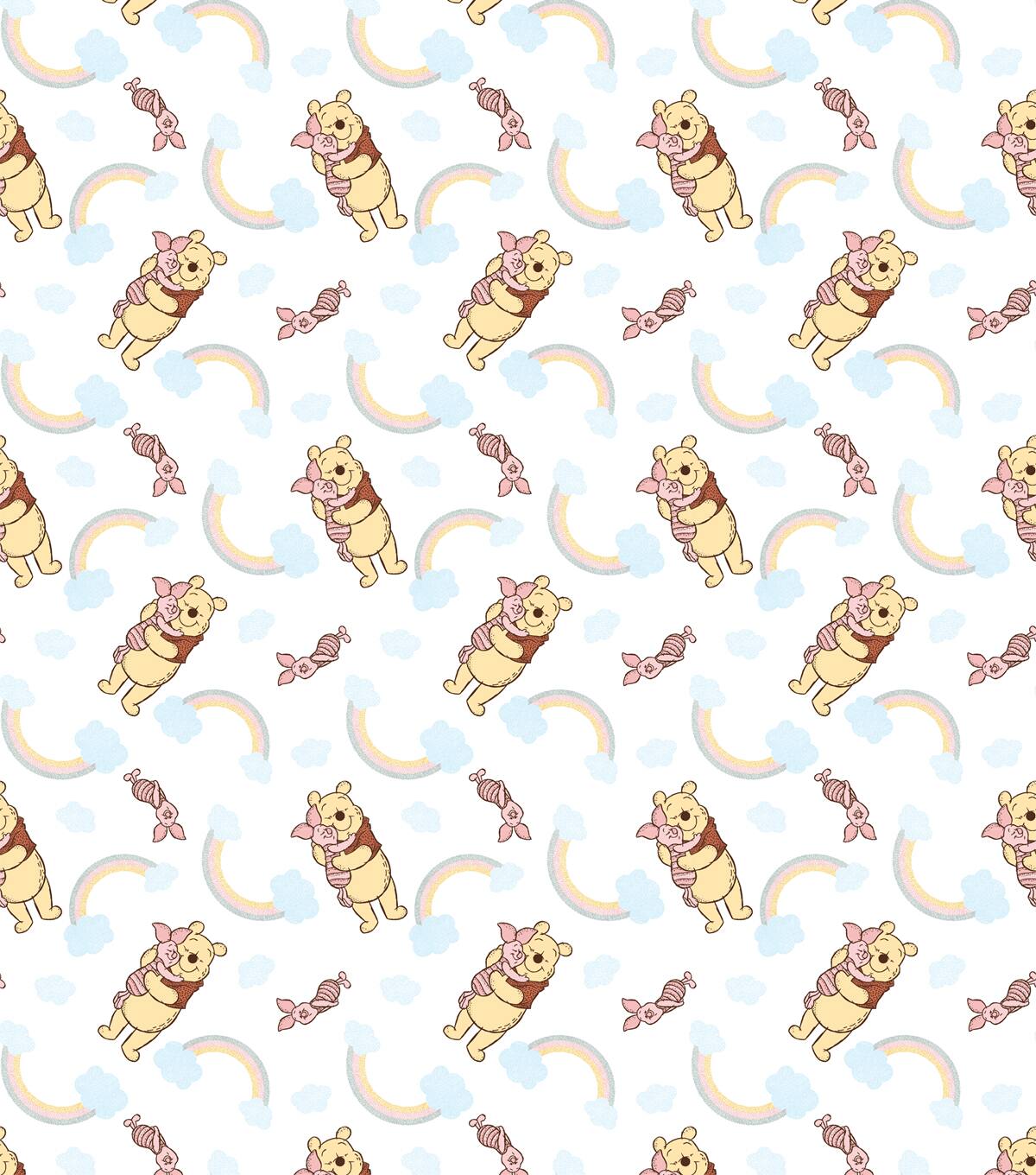 Disney® Pooh & Piglet Rainbow Cotton Fabric